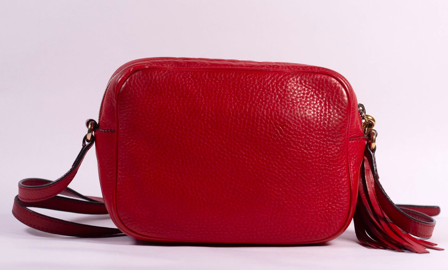 GUCCI Soho Disco Red Pebbled Camera Bag