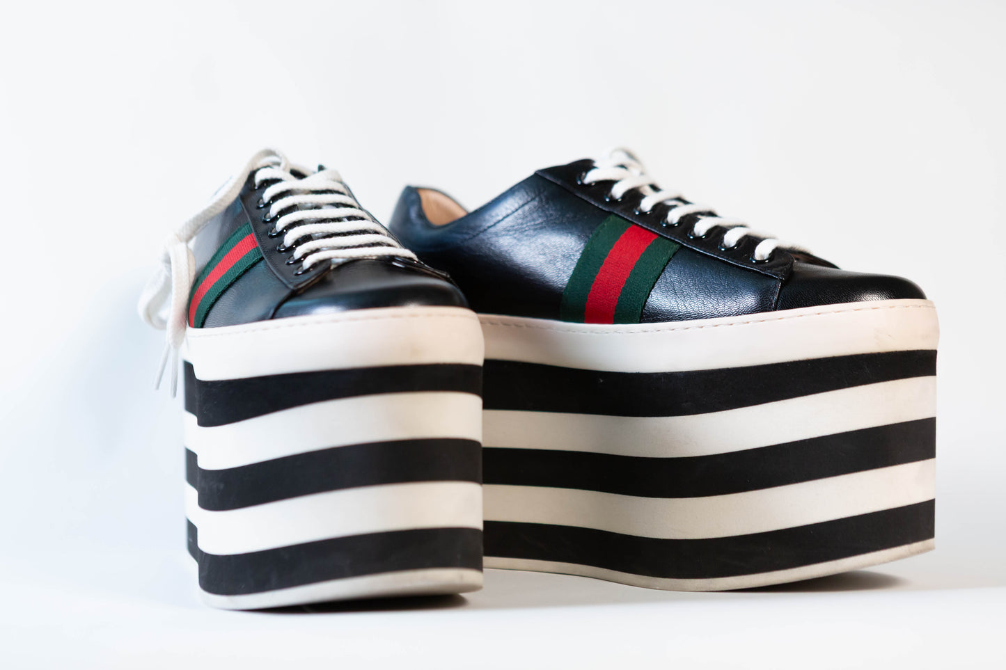 GUCCI Black Peggy Platforms Women's Sneakers 39EU