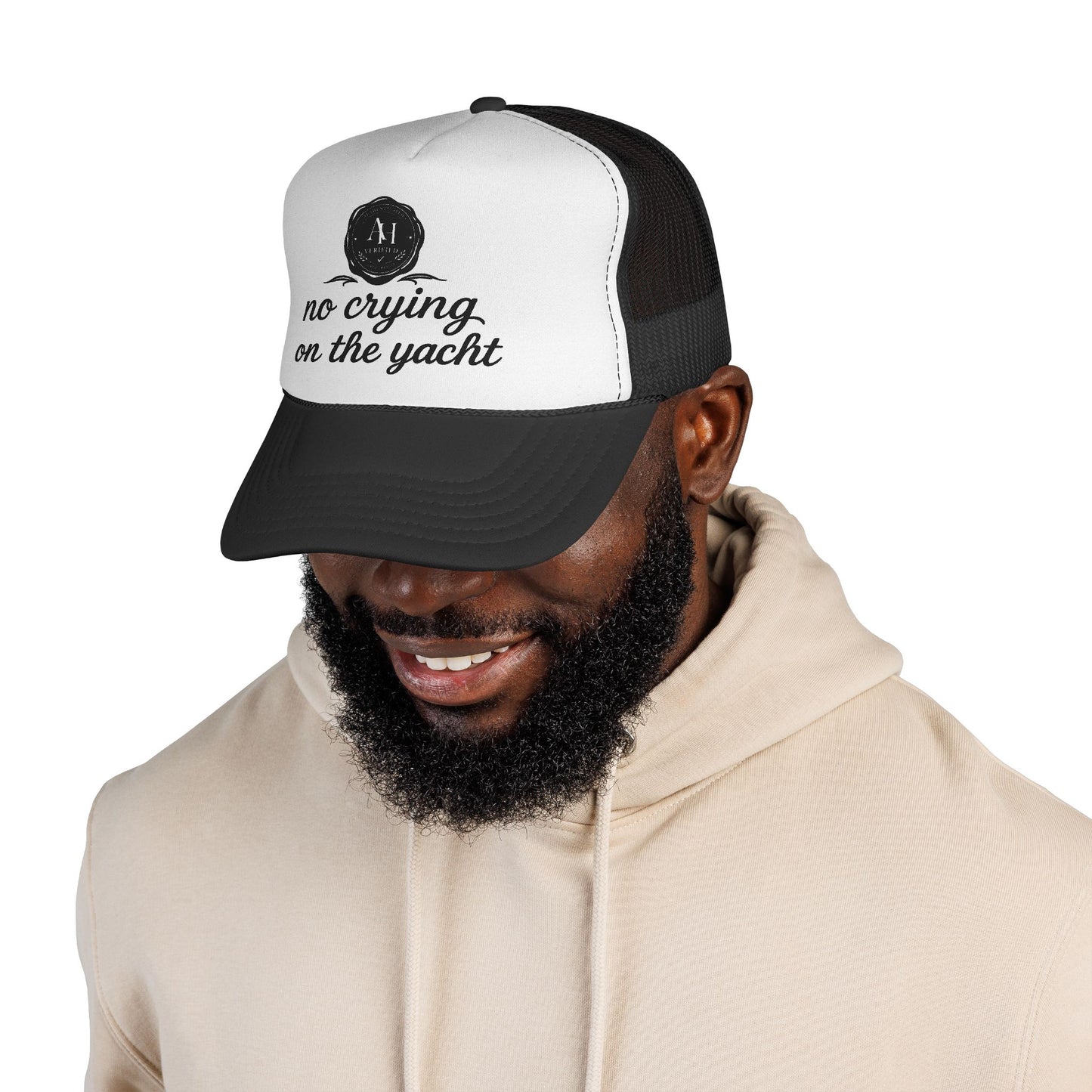 “No Crying on the Yacht” Trucker Hat