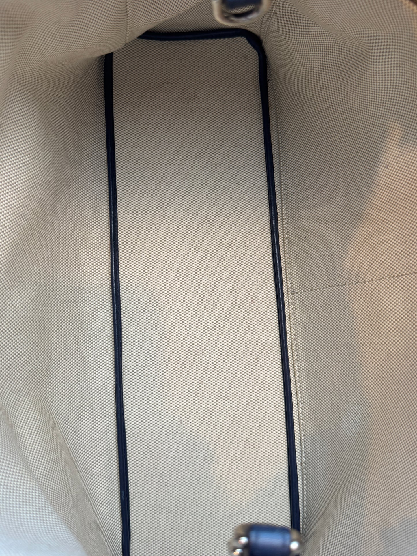 Dior Navy Canvas and Leather Large Diorissimo Tote Tan/Navy