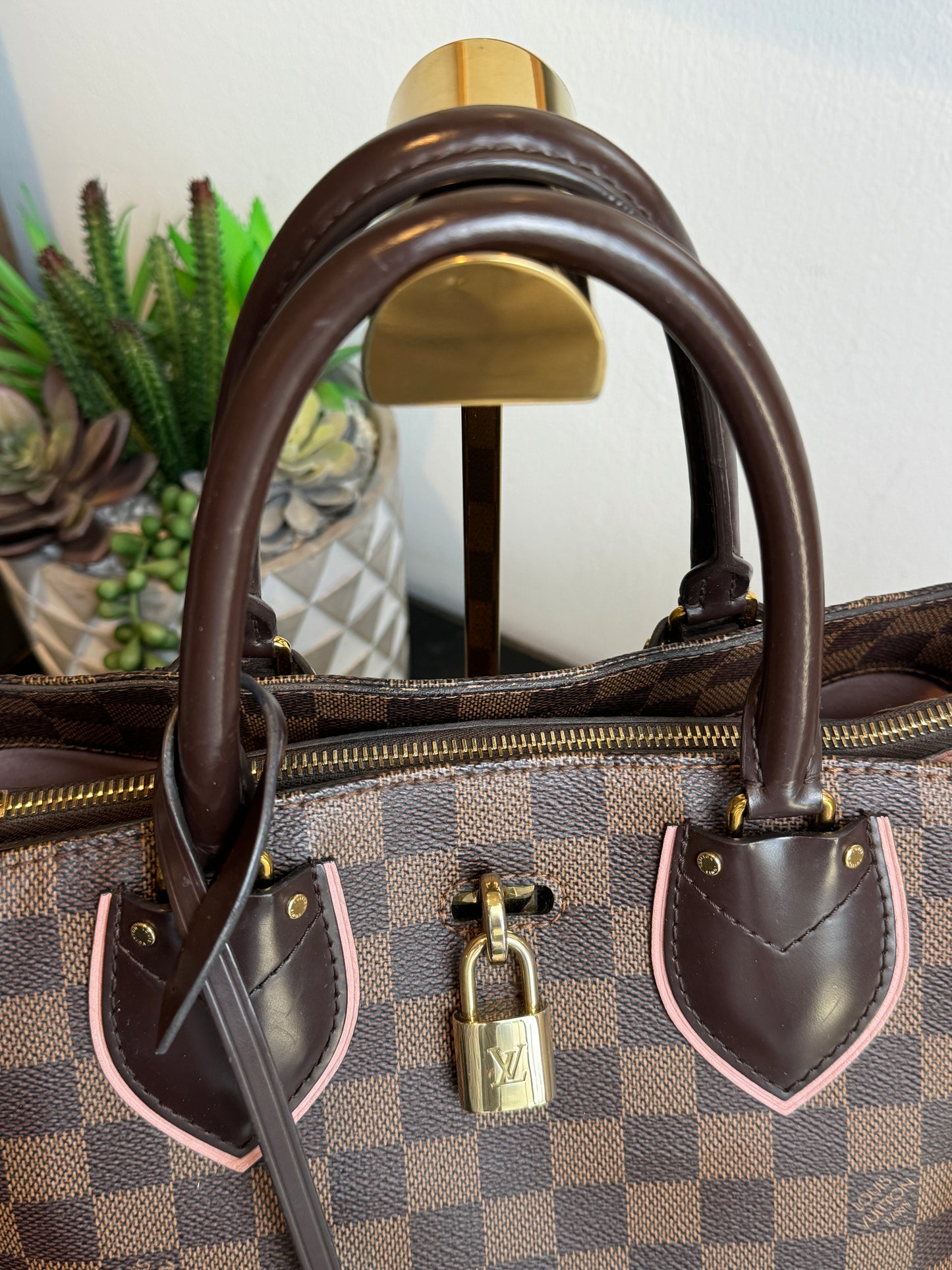 Louis Vuitton Cuir Taurillon Damier Ebene Normandy Magnolia