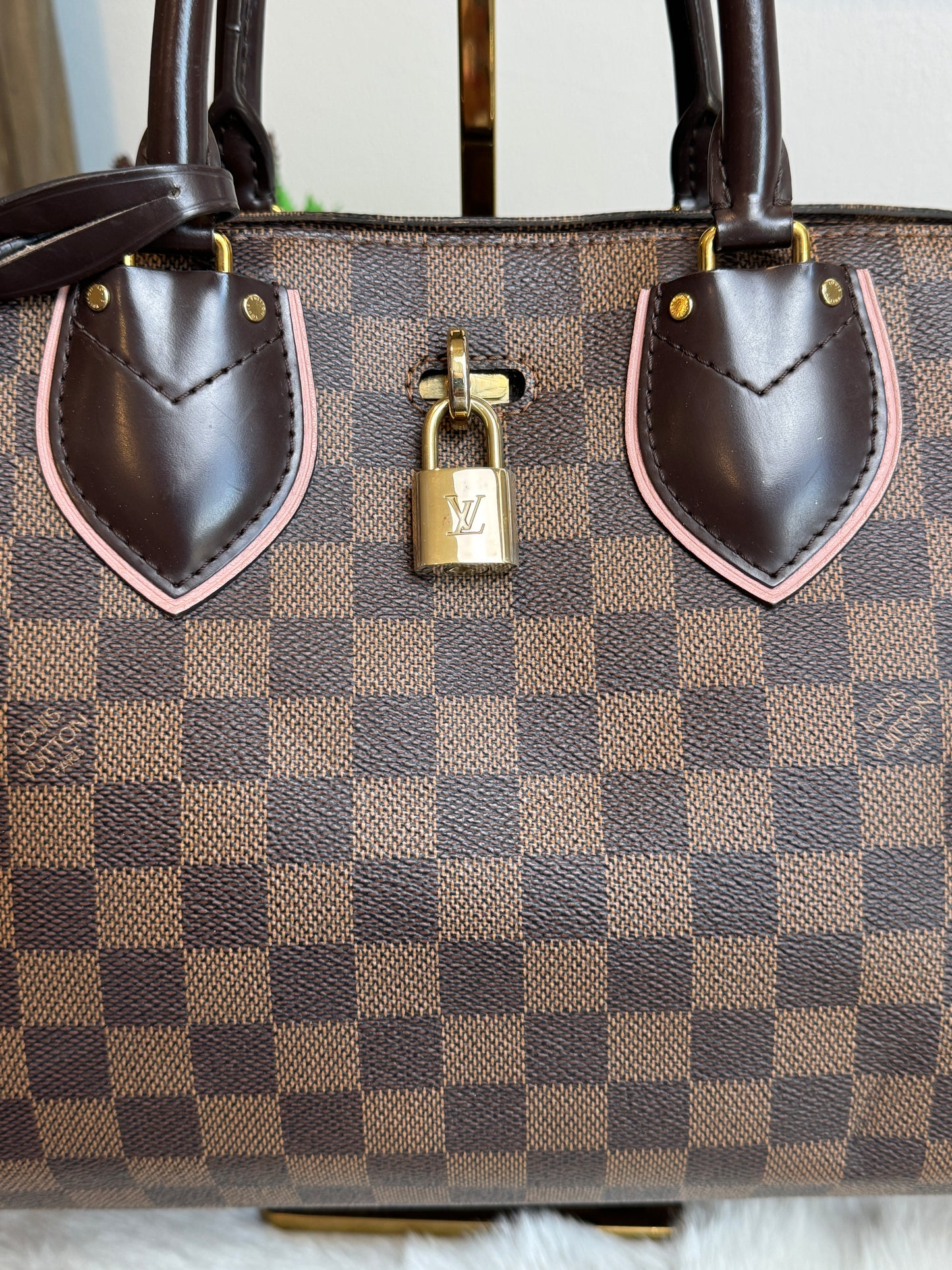 Louis Vuitton Cuir Taurillon Damier Ebene Normandy Magnolia