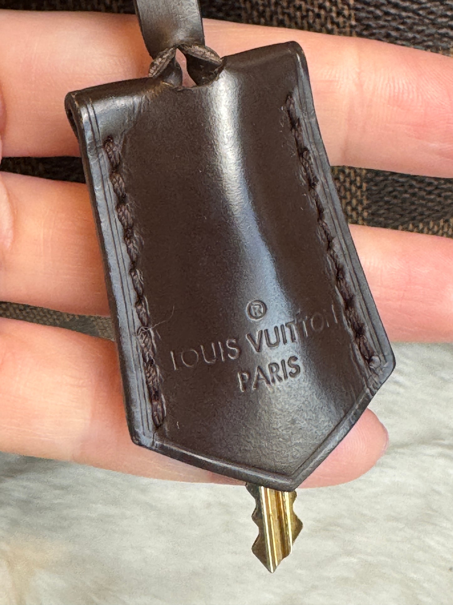 Louis Vuitton Cuir Taurillon Damier Ebene Normandy Magnolia