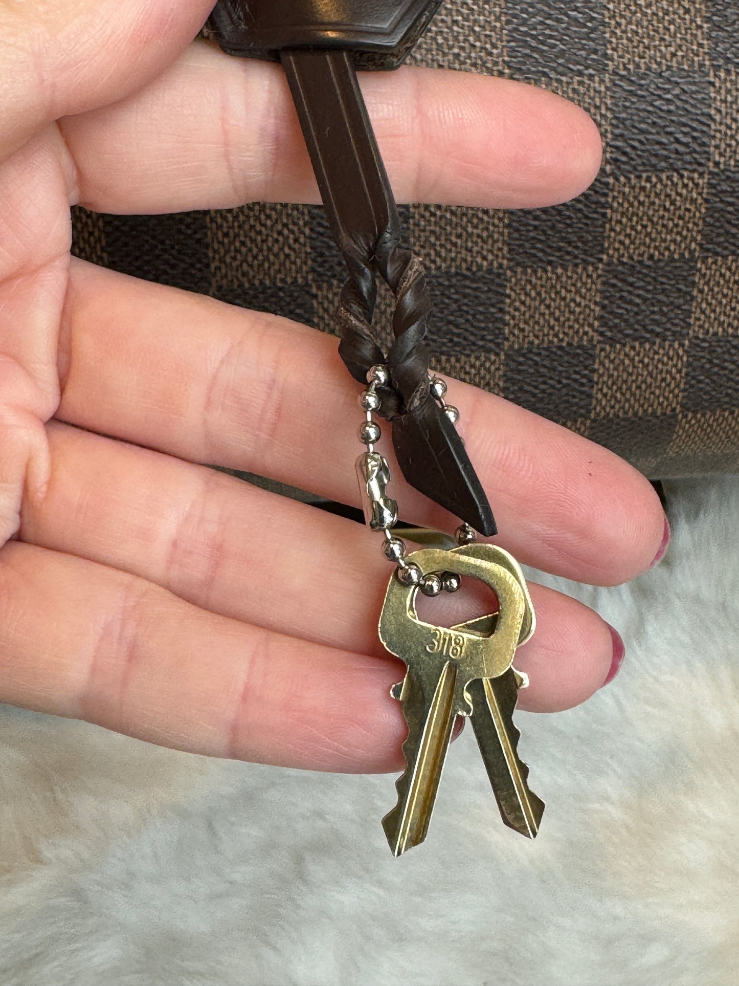 Louis Vuitton Cuir Taurillon Damier Ebene Normandy Magnolia