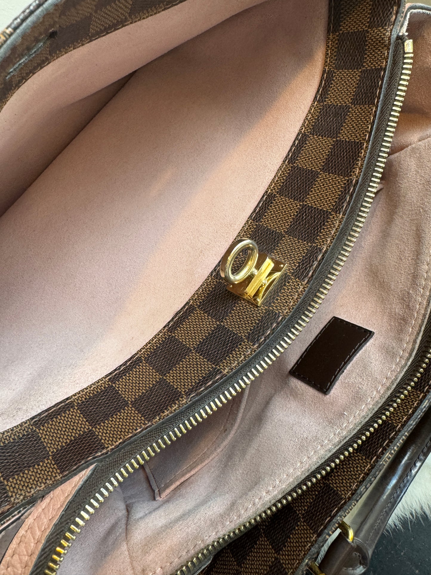 Louis Vuitton Cuir Taurillon Damier Ebene Normandy Magnolia