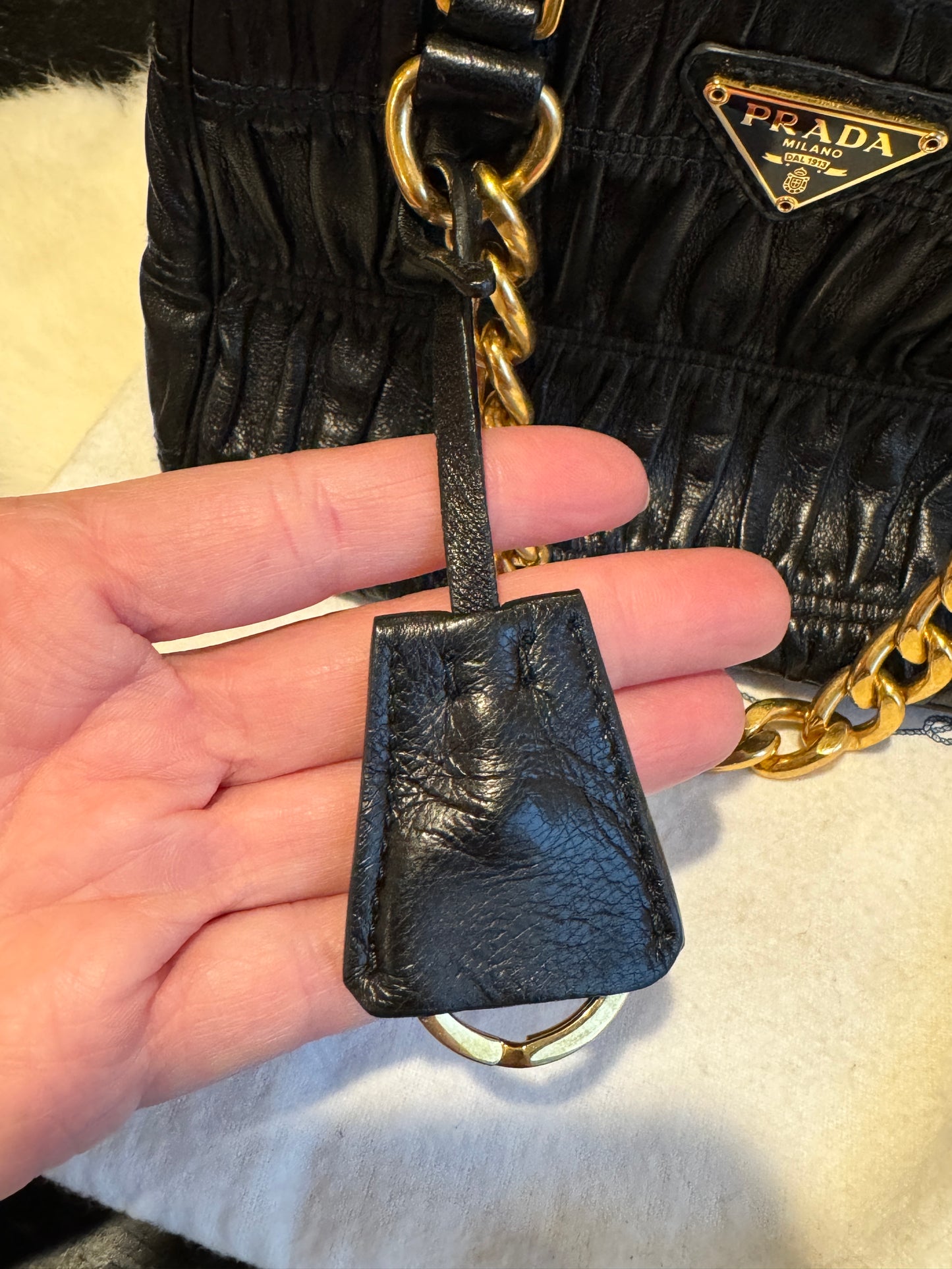 Prada Nappa Gaufre Mini Galleria Black Bag