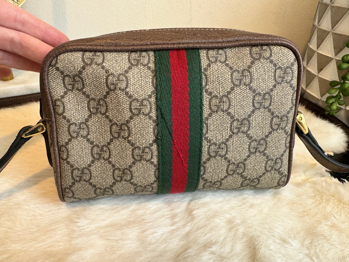 GUCCI Mini Ophidia Supreme Canvas Web Crossbody