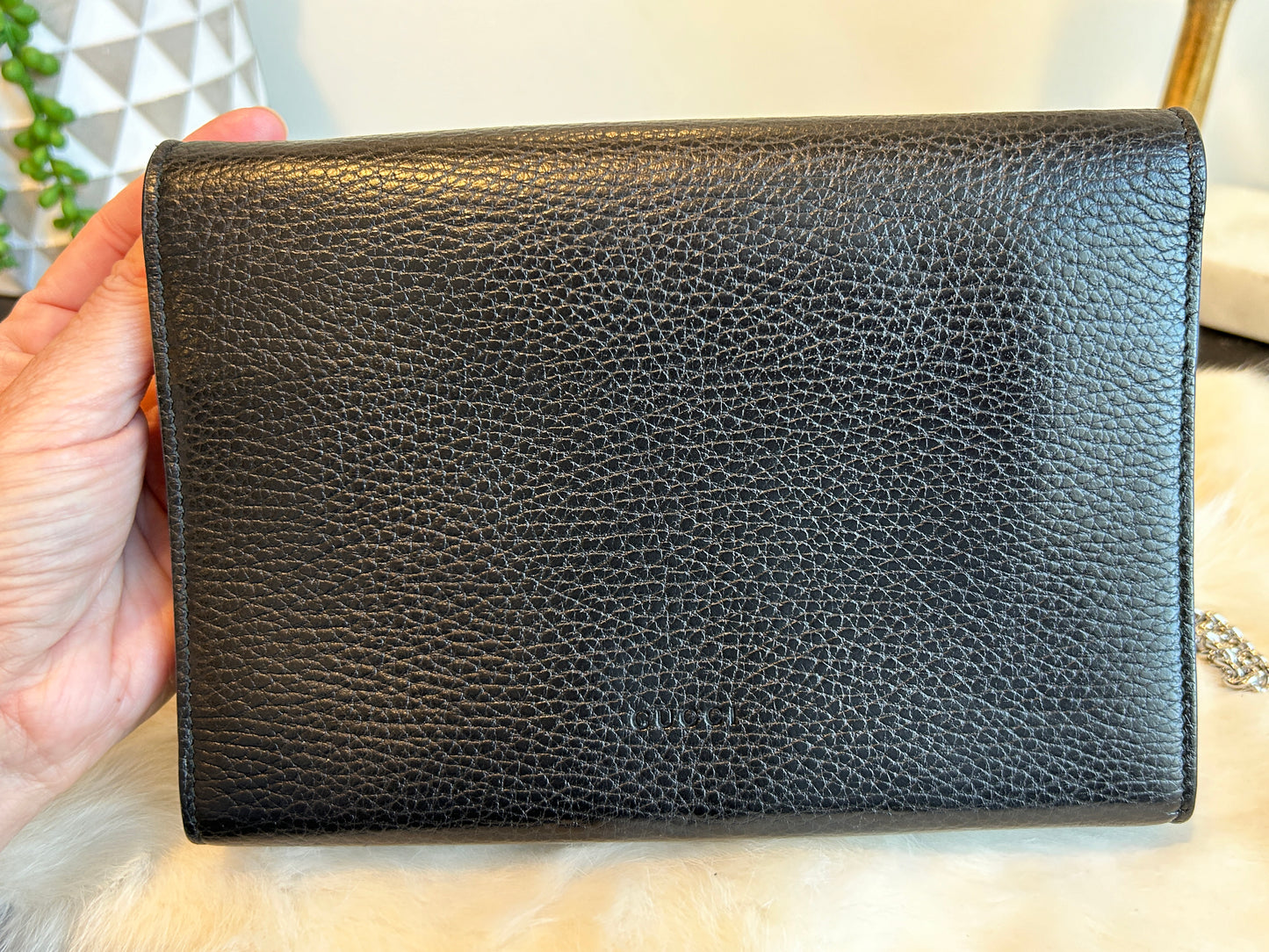 GUCCI Mini Dionysus Chain Wallet Black