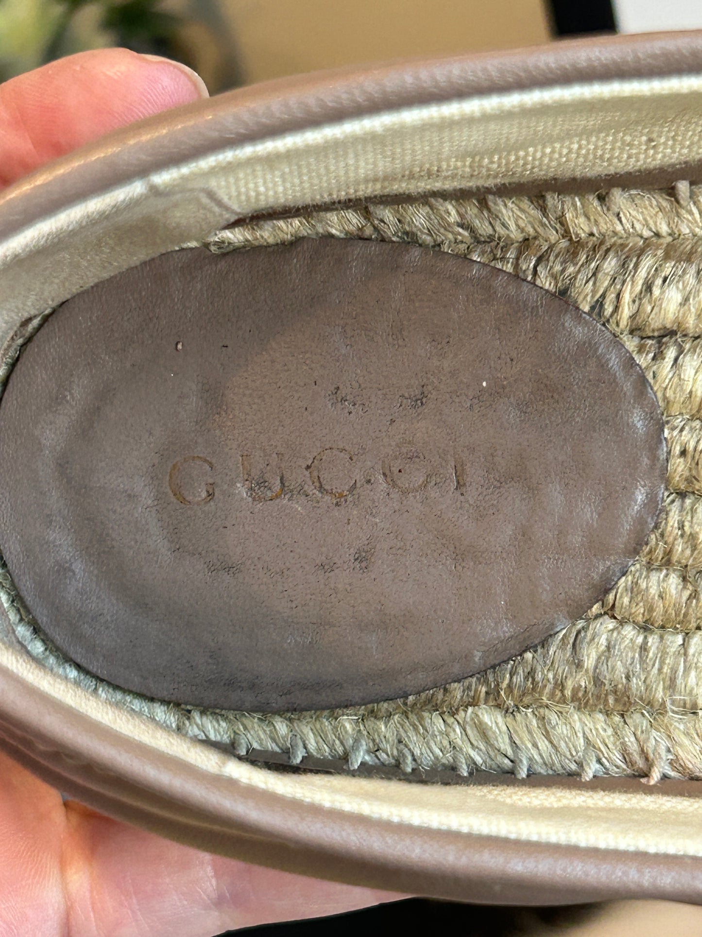 GUCCI GG Marmont Leather Espadrille 36.5