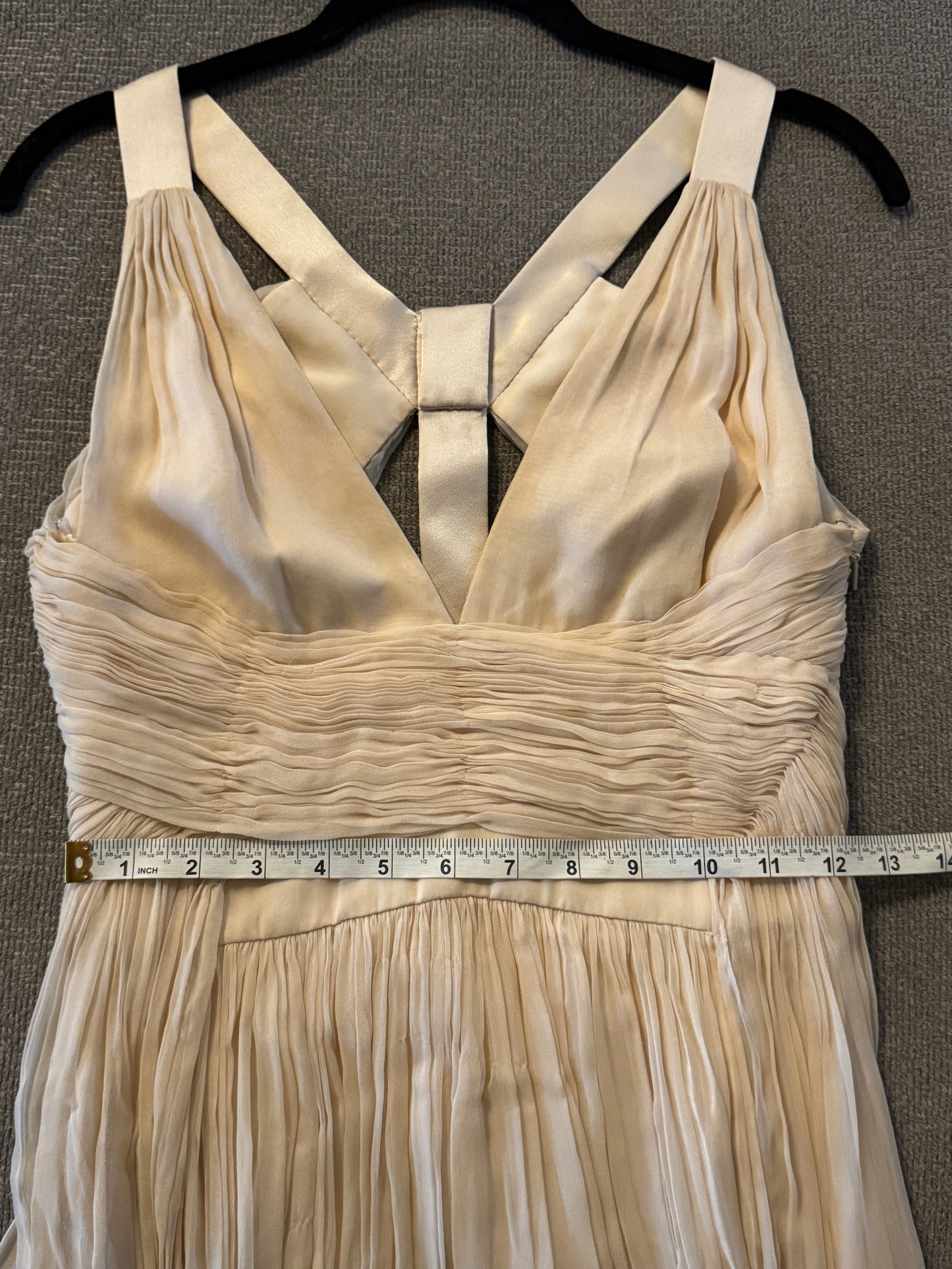 Versace Designer Couture Gown Silk Beige 38/4