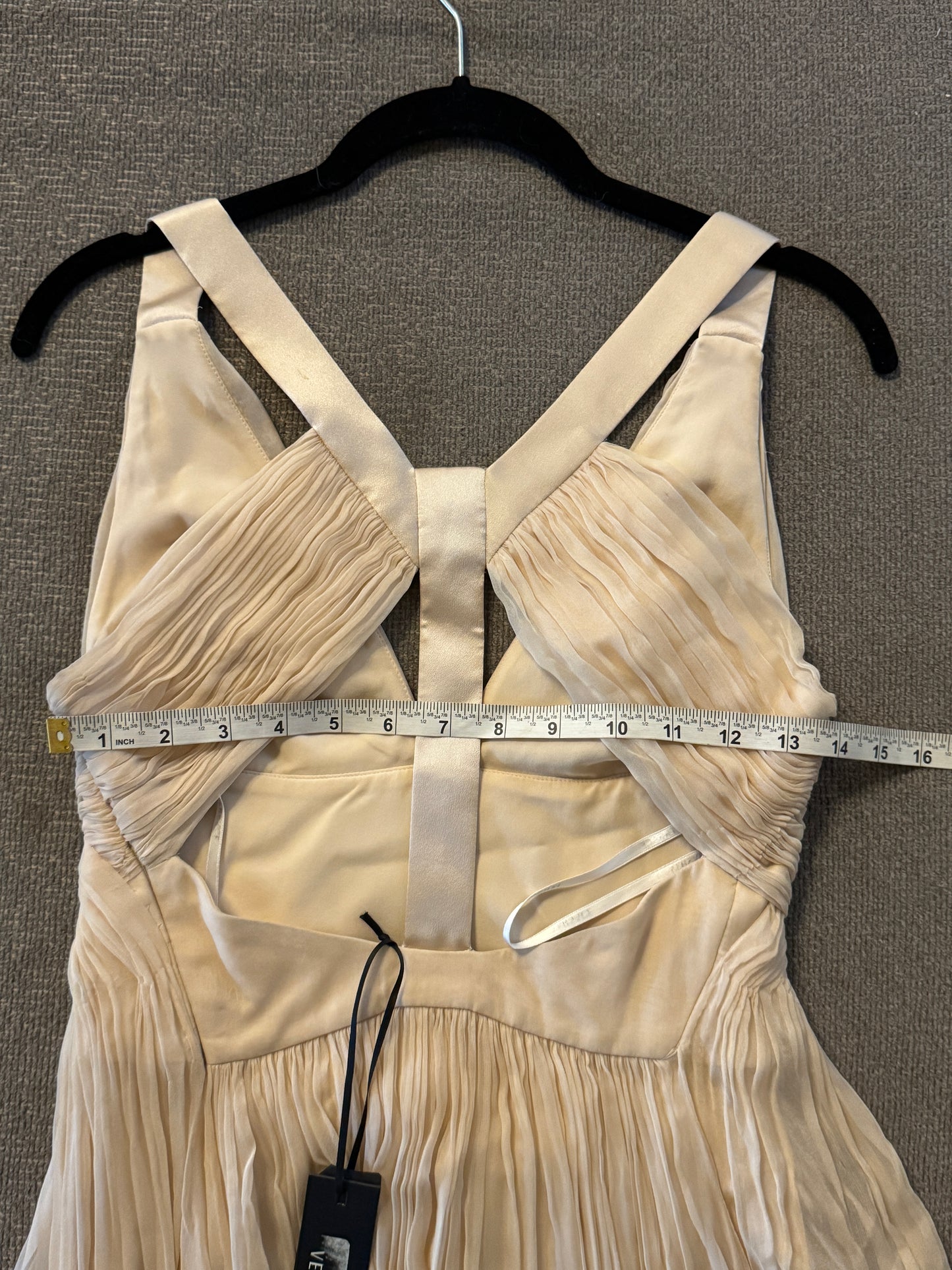 Versace Designer Couture Gown Silk Beige 38/4