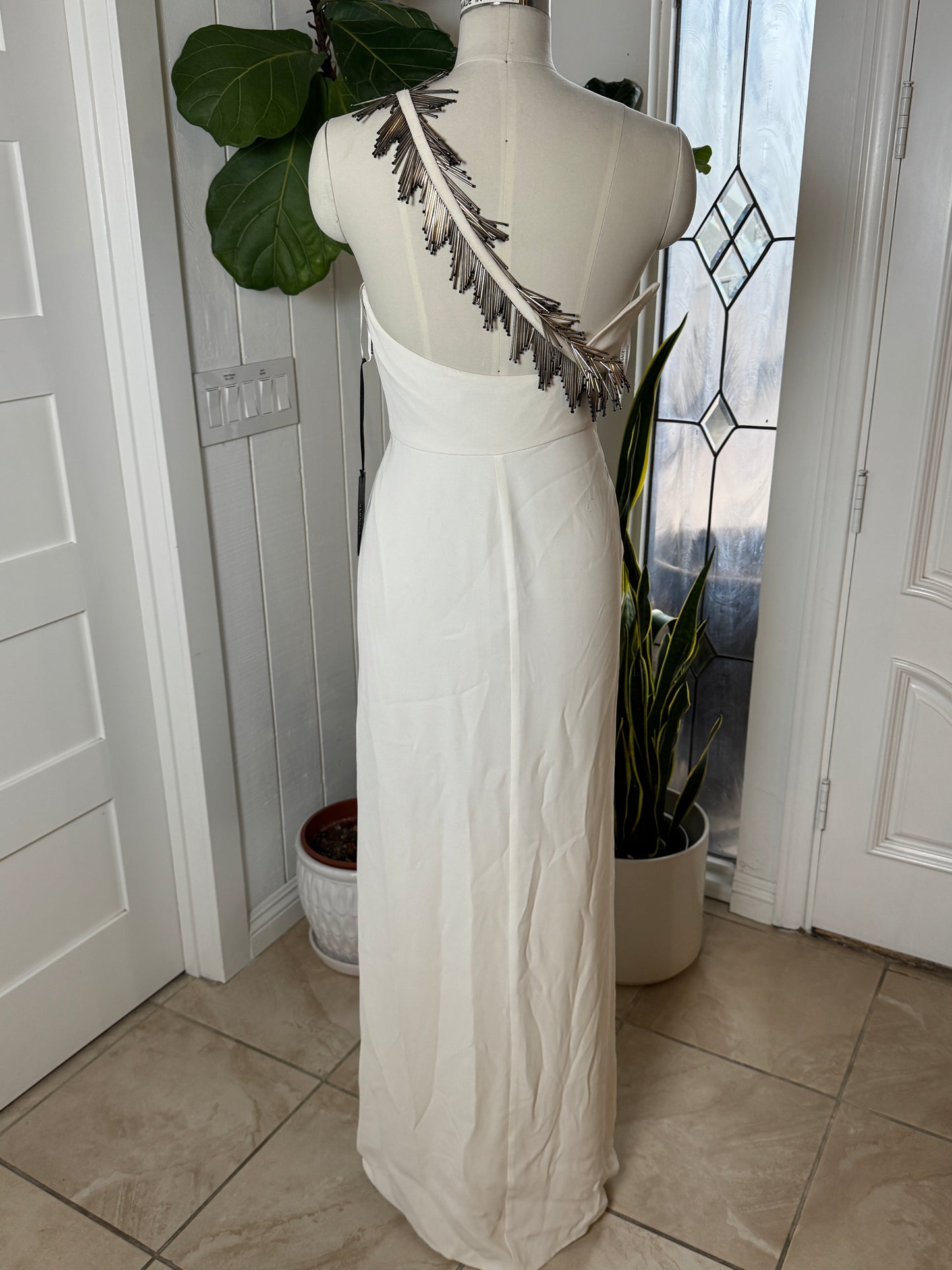 Versace Couture One Shoulder Silk Beaded Gown 40/6