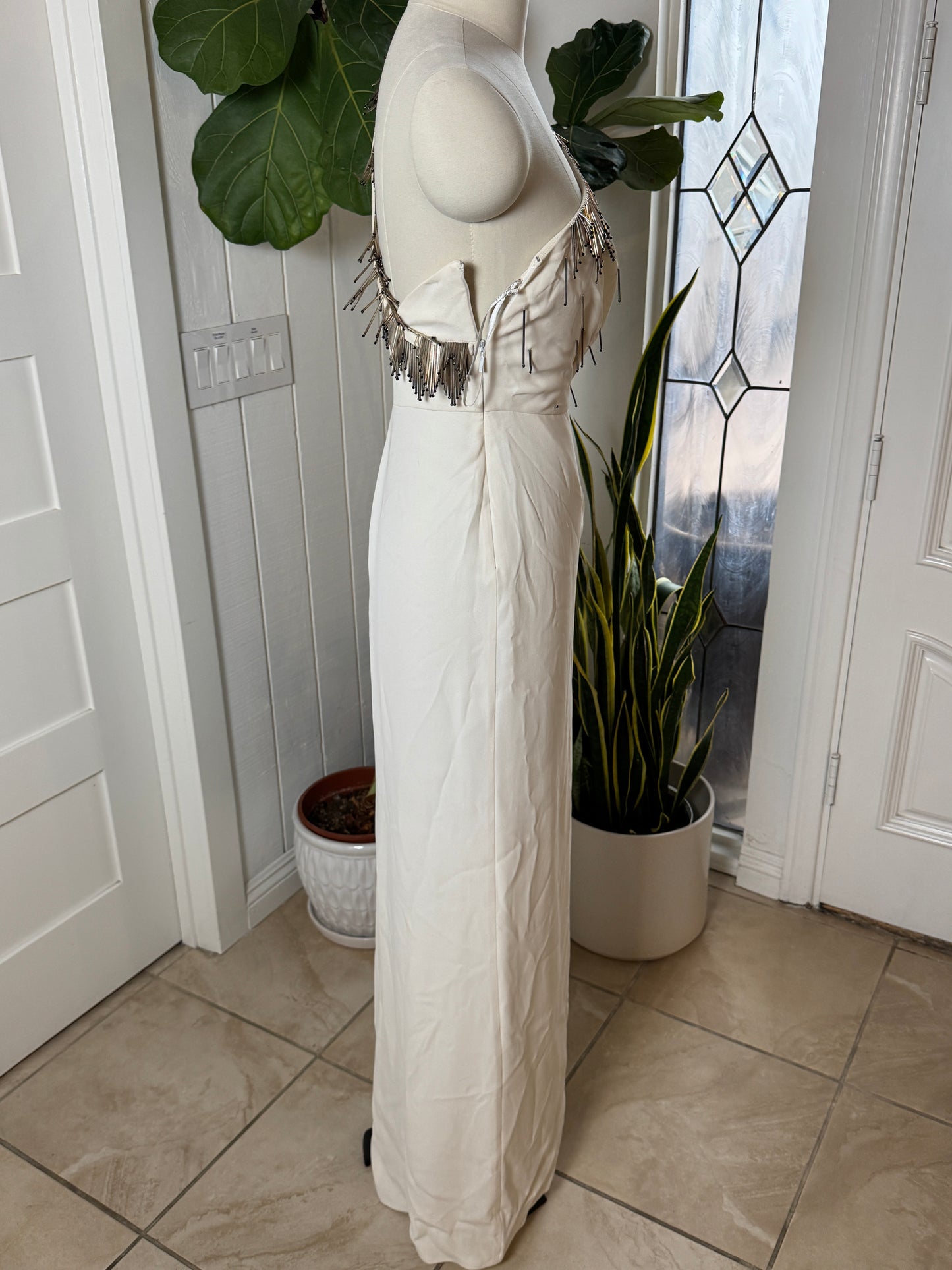Versace Couture One Shoulder Silk Beaded Gown 40/6