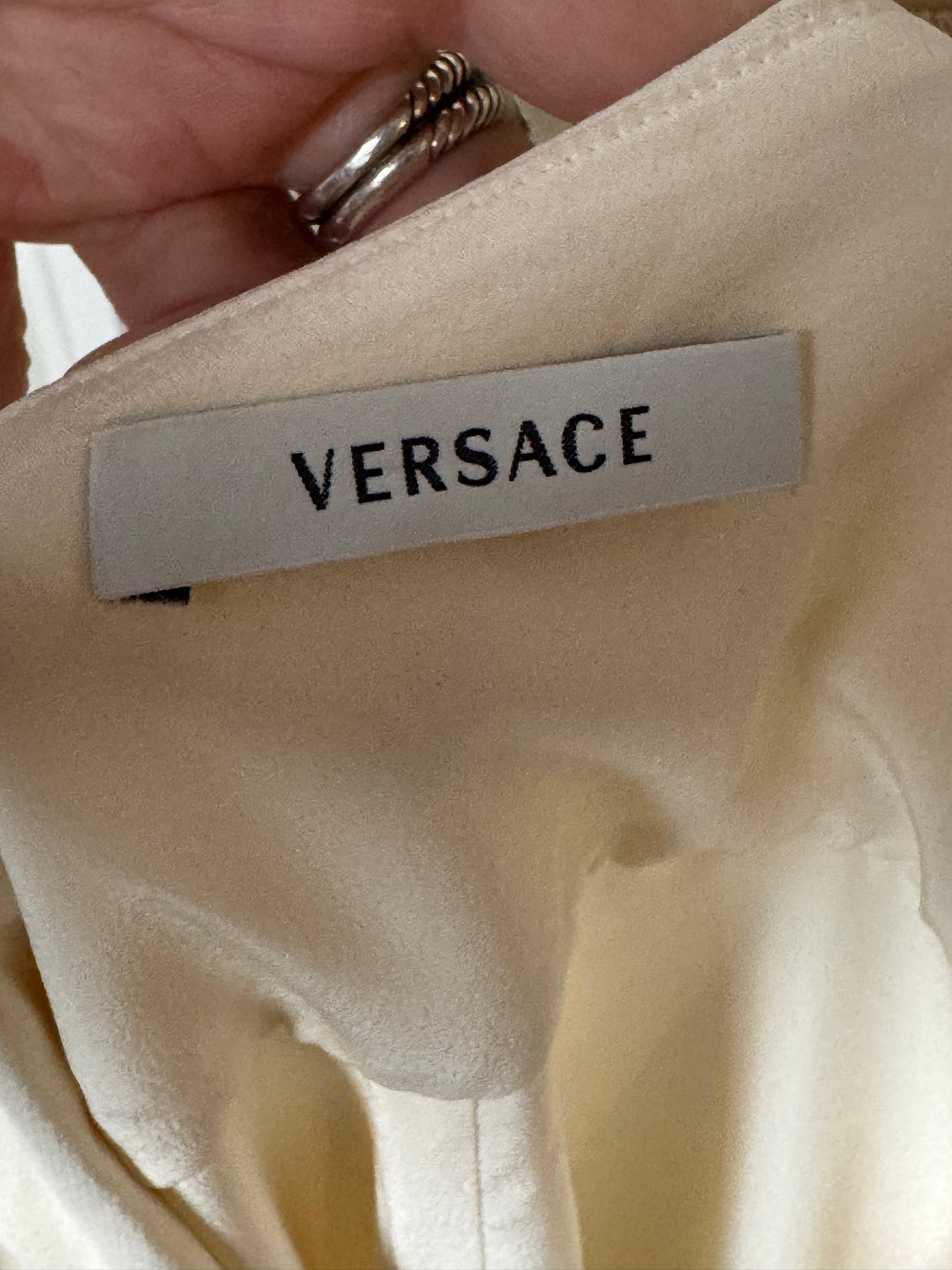 Versace Couture One Shoulder Silk Beaded Gown 40/6