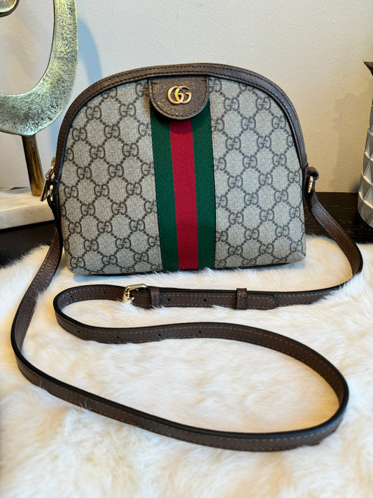 GUCCI Supreme Ophidia Round Top Crossbody Bag