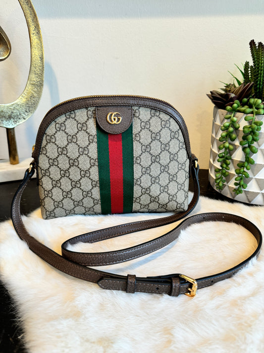 GUCCI Supreme Ophidia Round Top Crossbody Bag