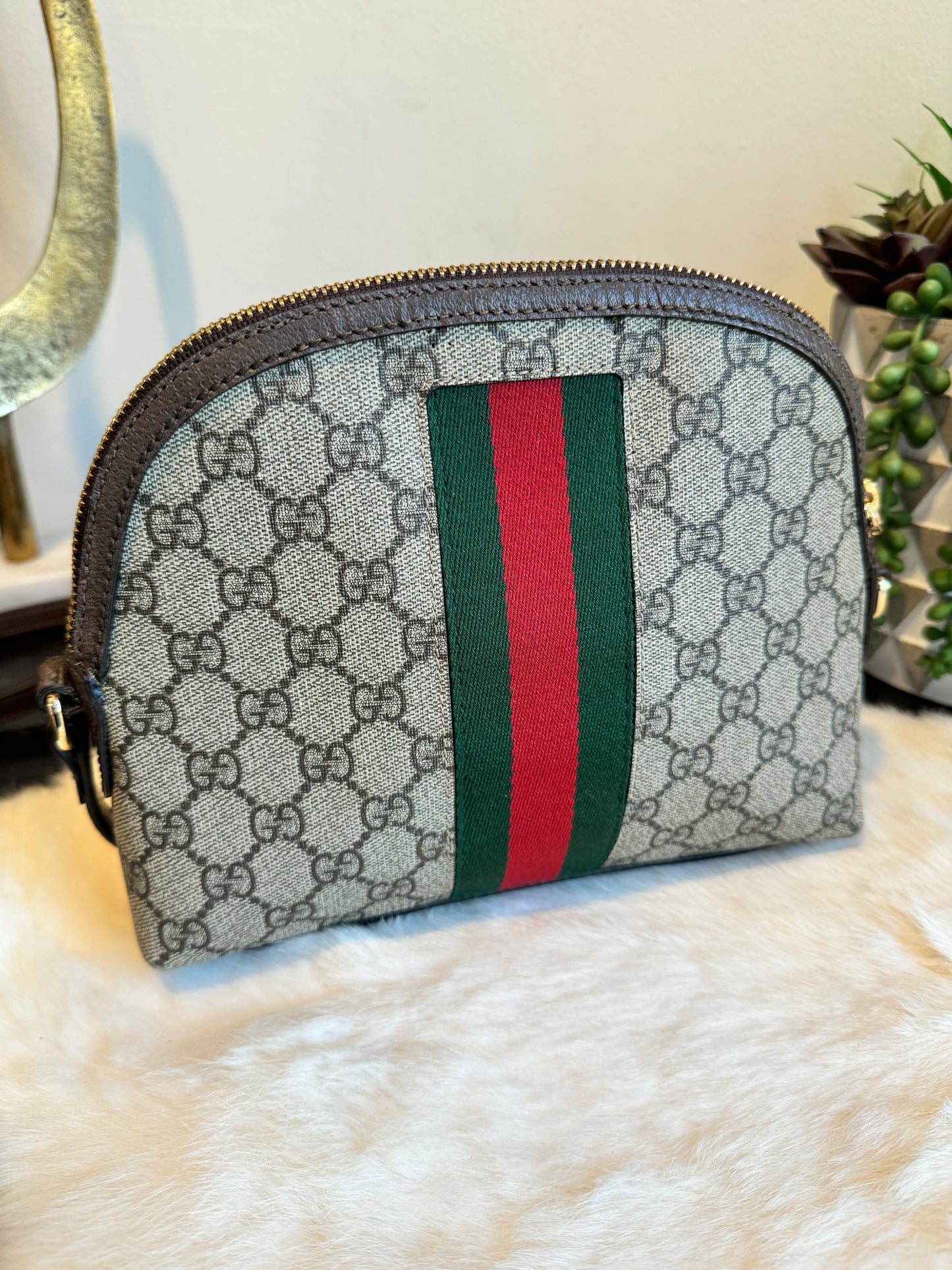 GUCCI Supreme Ophidia Round Top Crossbody Bag