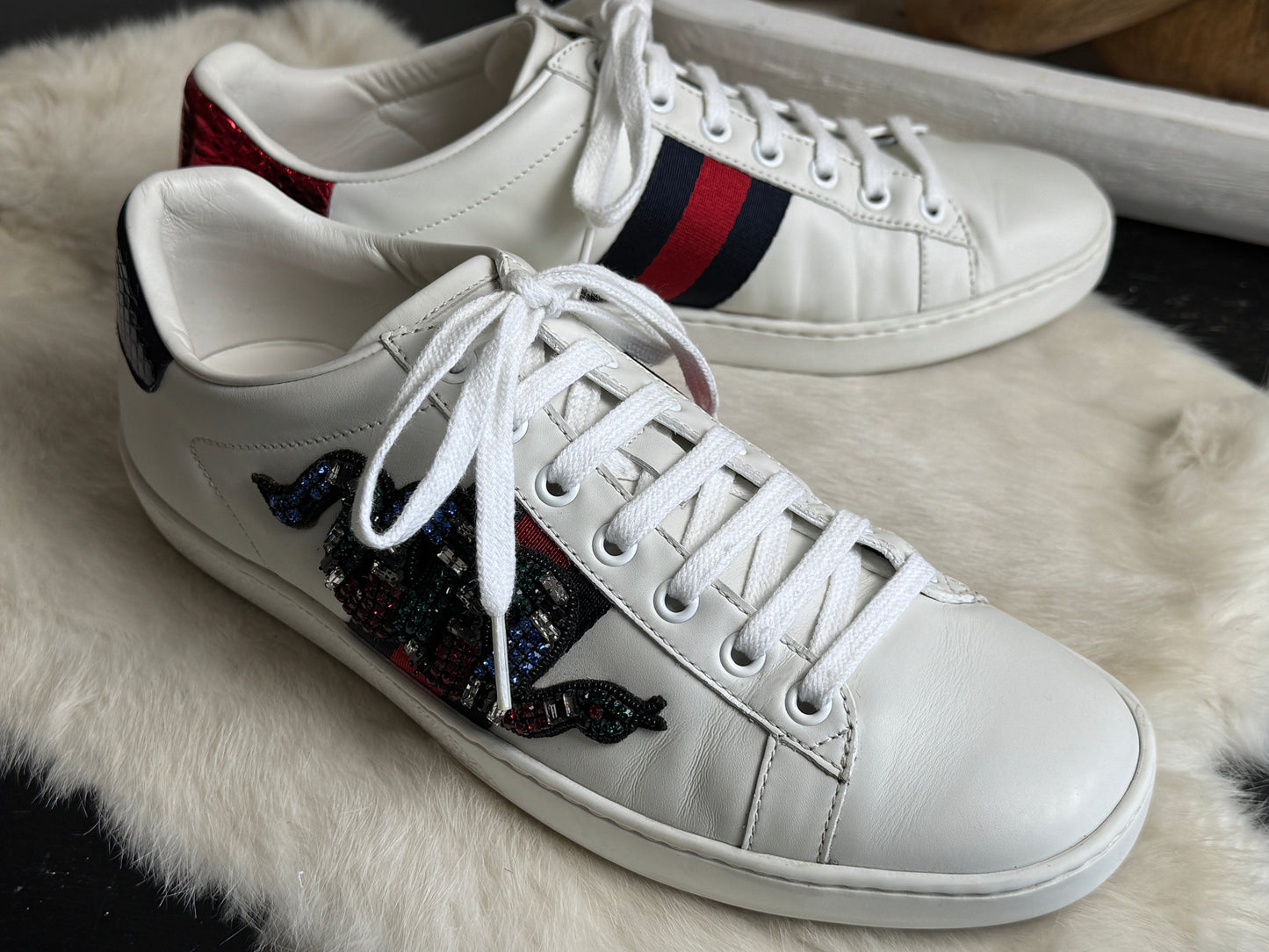 Gucci Ace Snakes Sneakers Size 38.5EU