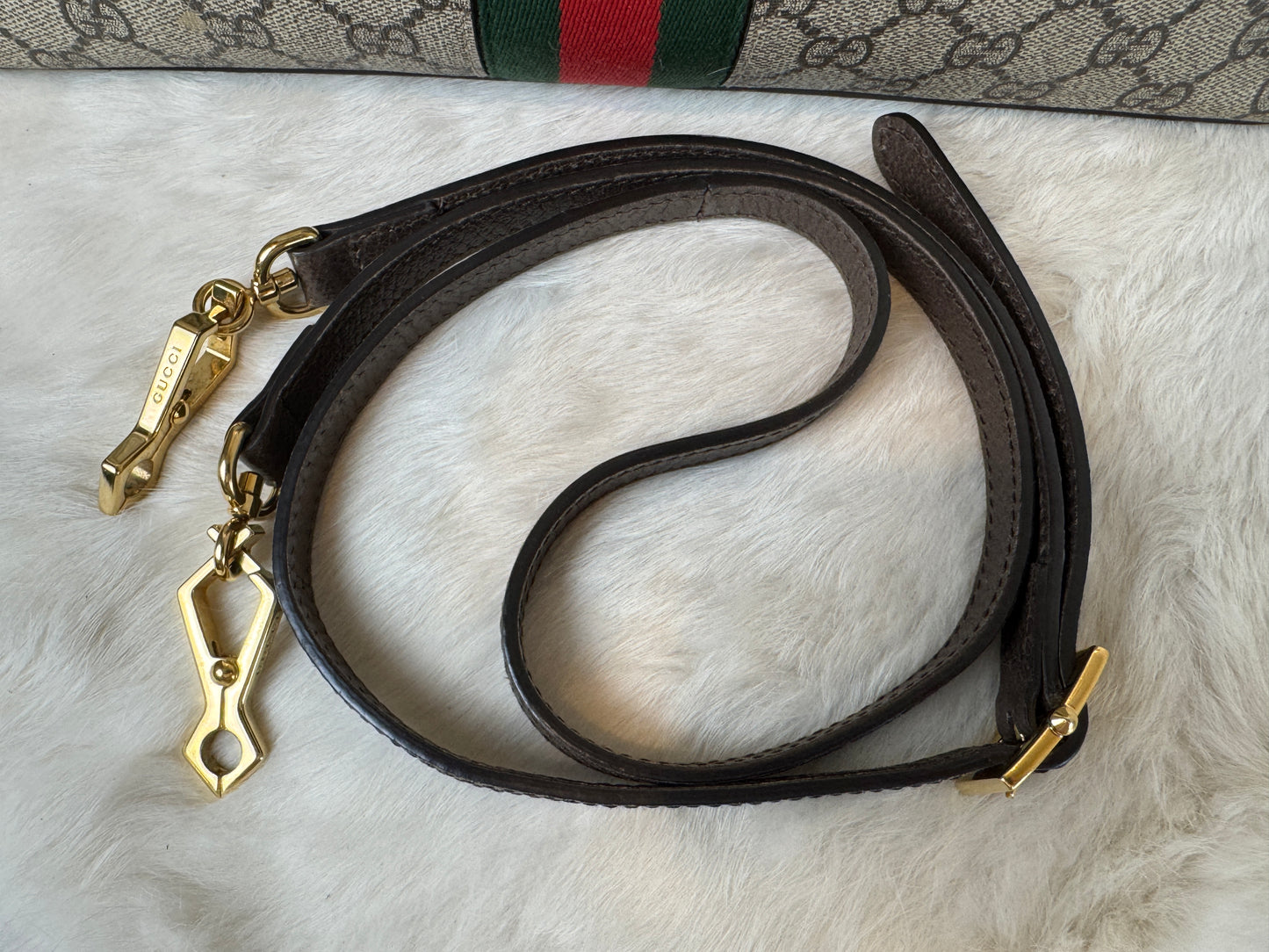 GUCCI Ophidia Supreme Canvas Round Top Medium Tote