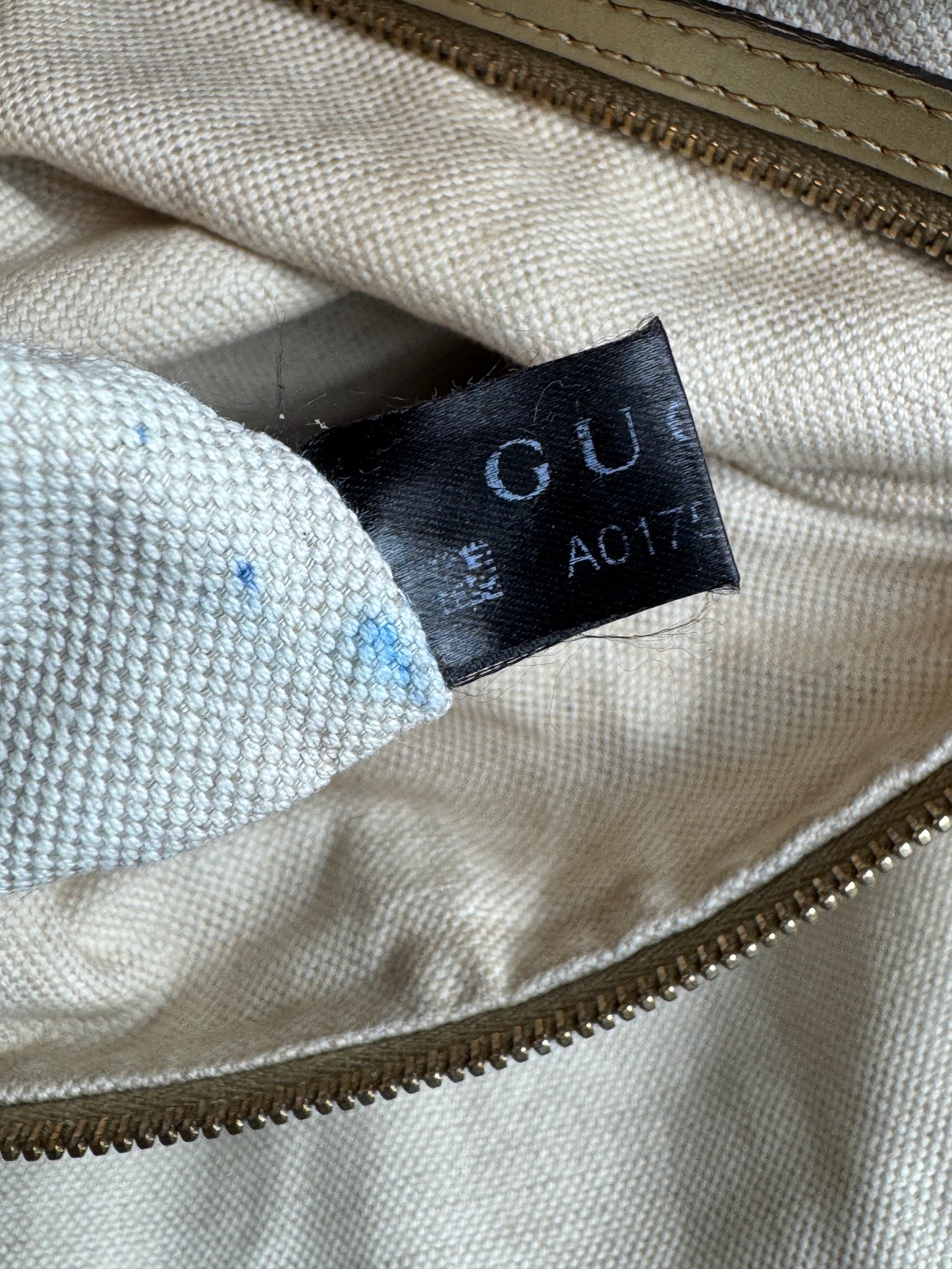 Gucci Gold All Leather Guccissima Metallic Zipper Tote