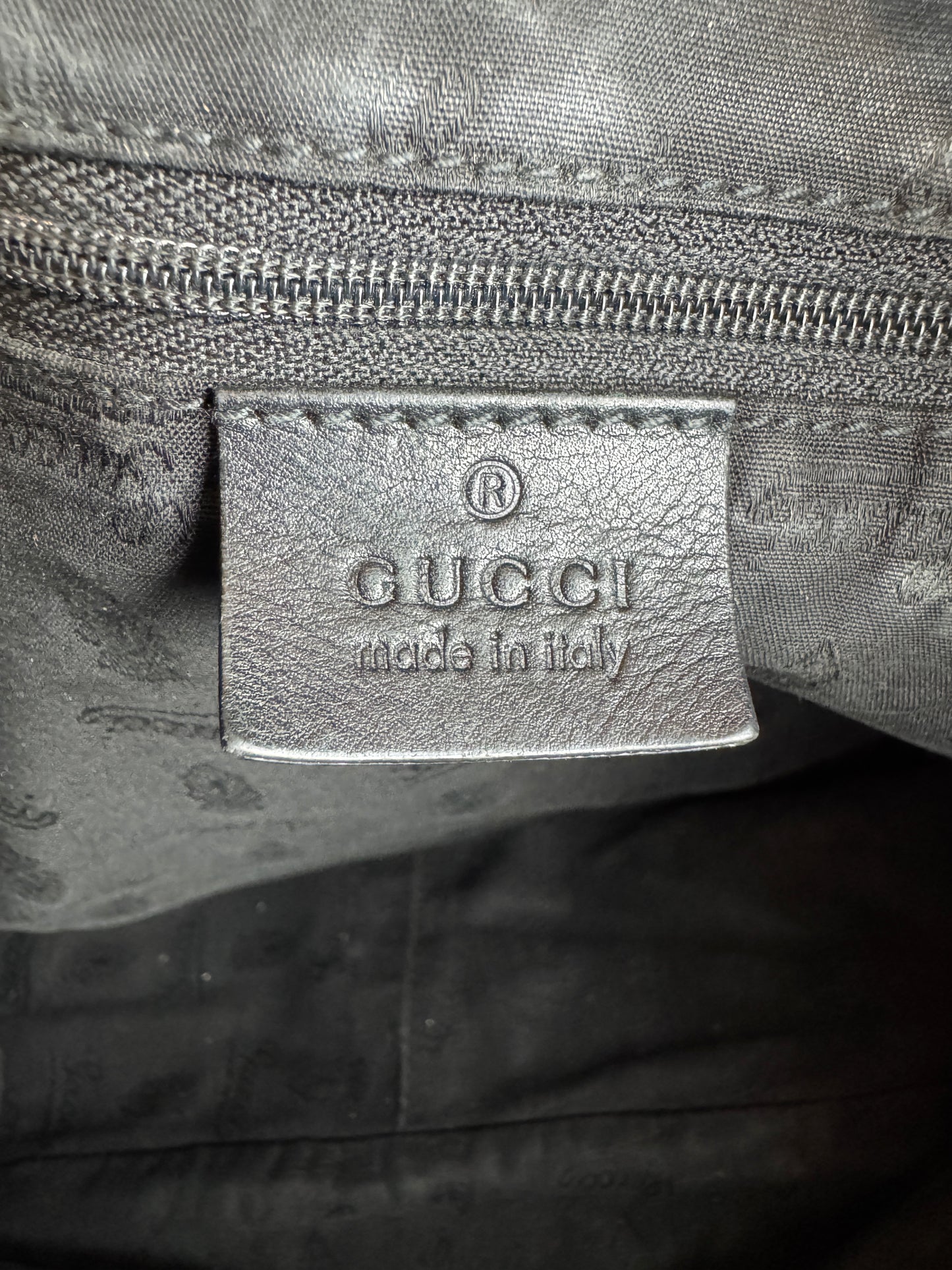 GUCCI Black Guccissima Leather Sukey Original Hobo Bag