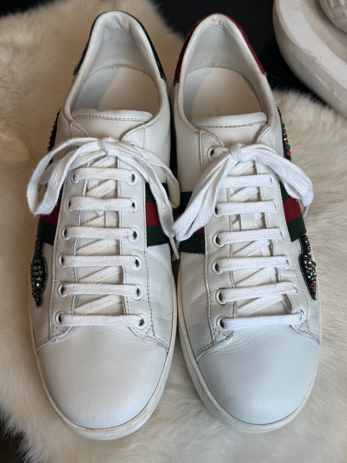 GUCCI Ace Rhinestone Arrows Sneakers Size 40EU