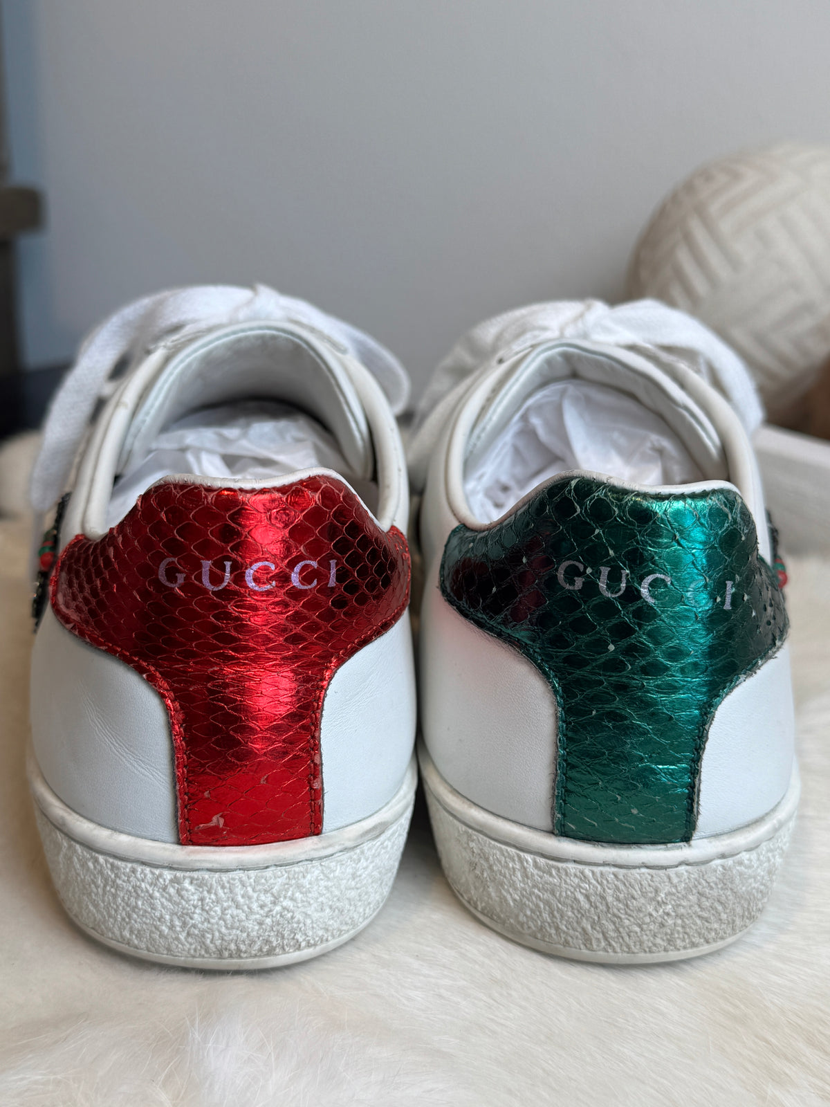 GUCCI Ace Rhinestone Arrows Sneakers Size 40EU