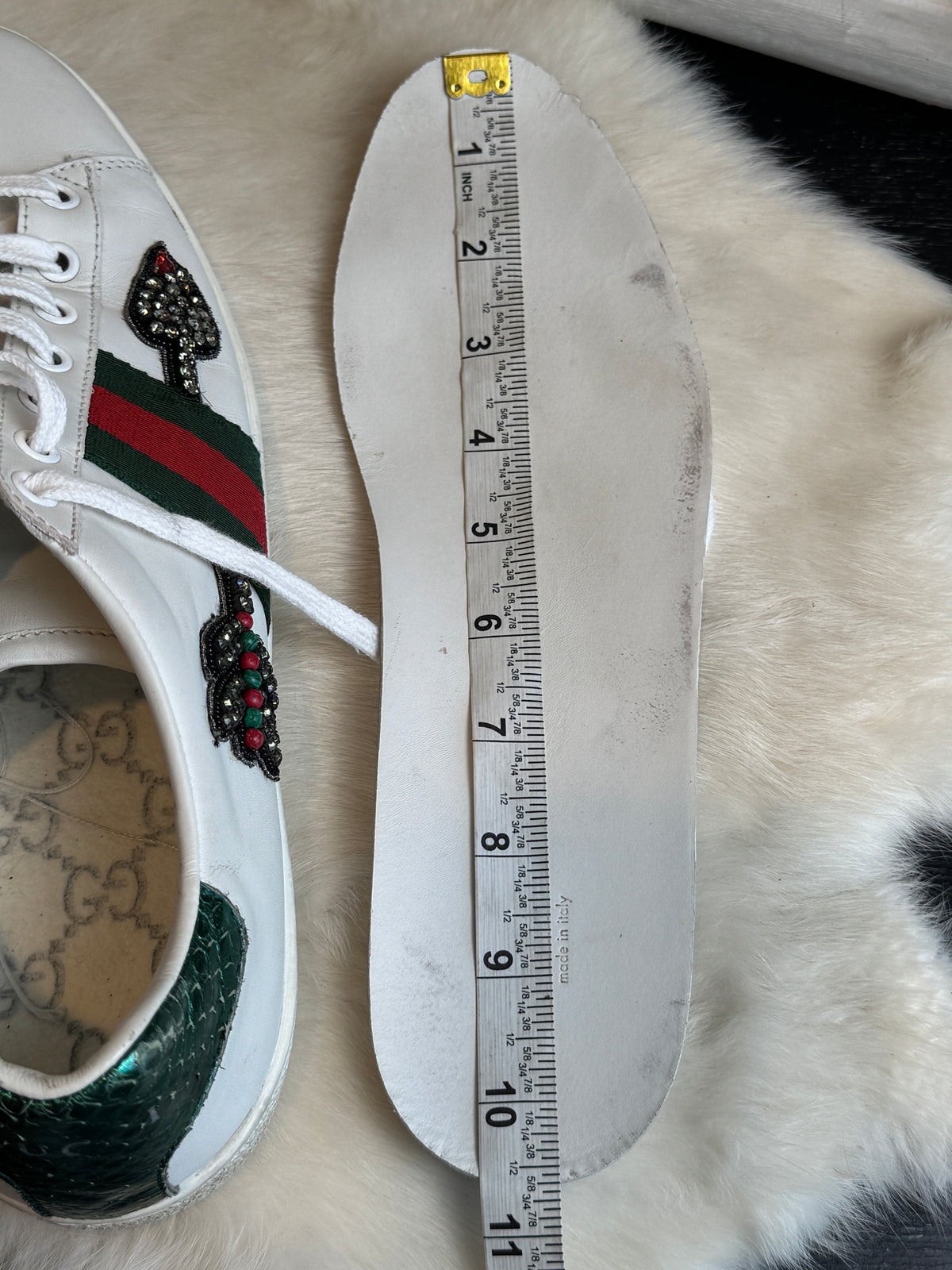 GUCCI Ace Rhinestone Arrows Sneakers Size 40EU