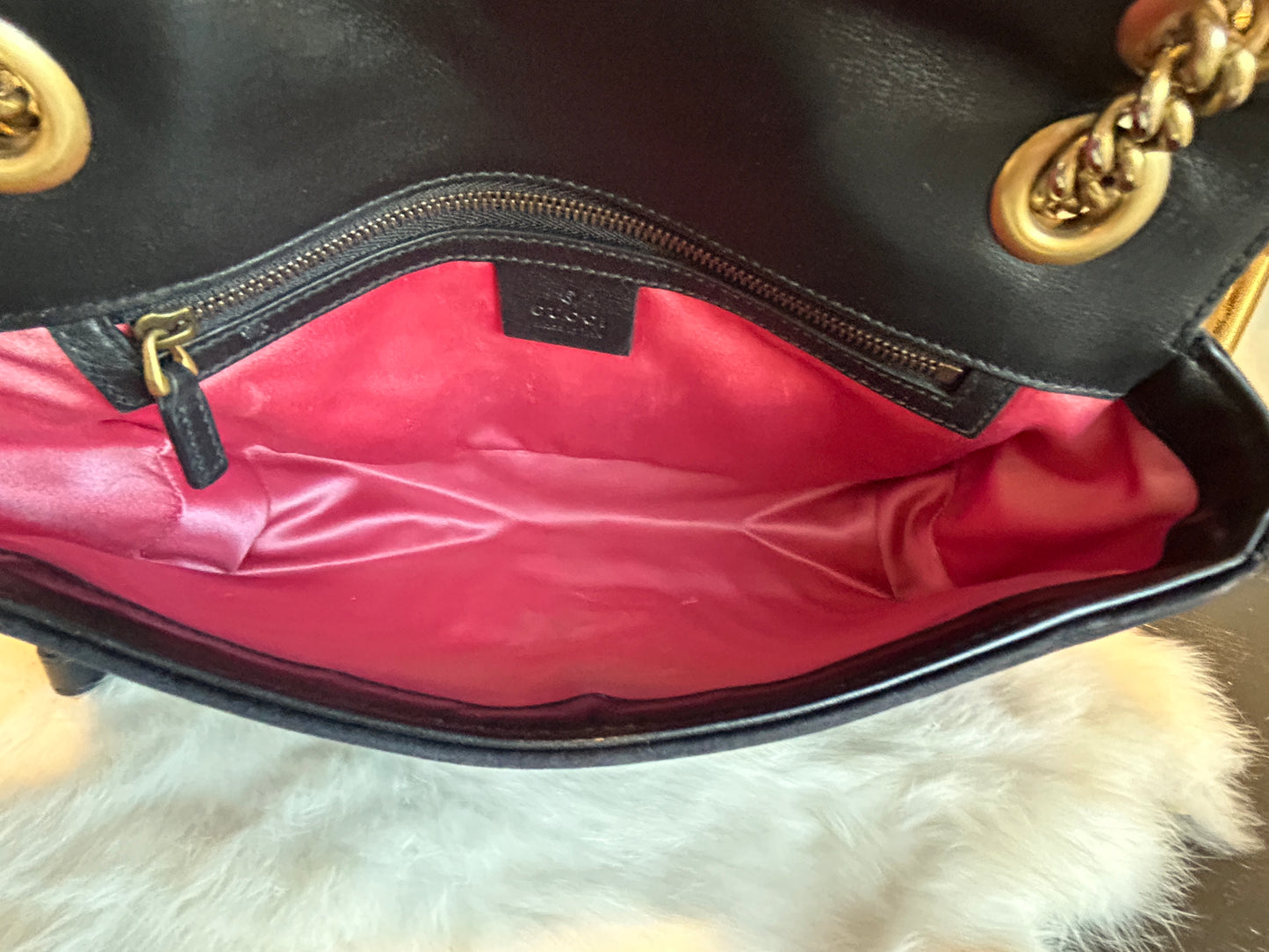 GUCCI Black Velvet Marmont Small Bag