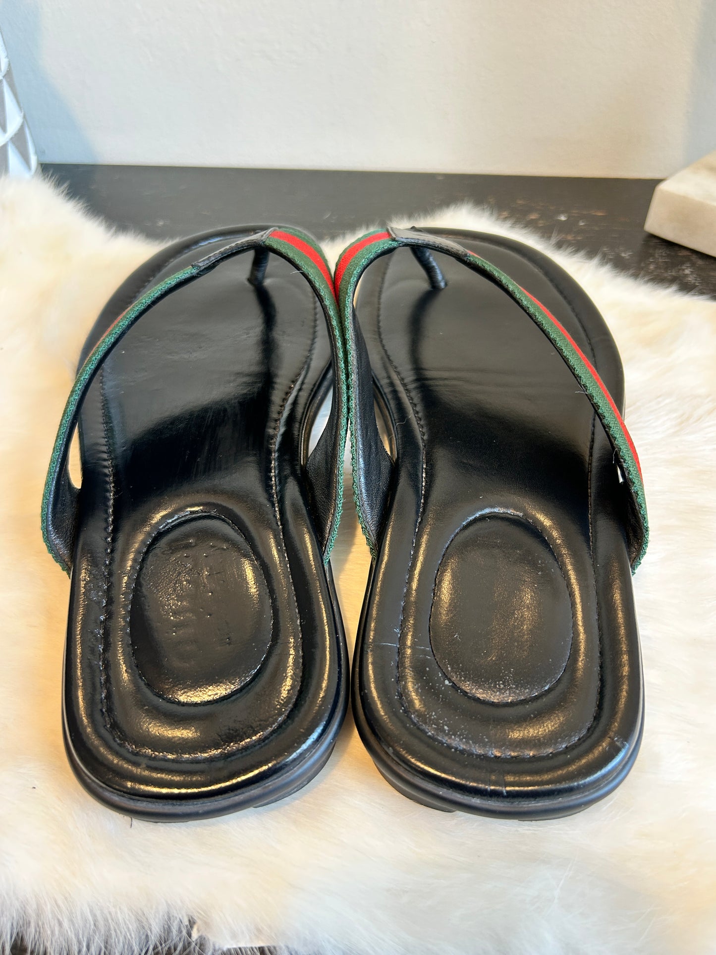 GUCCI Web Thong Sandals Black 9EU (42EU)