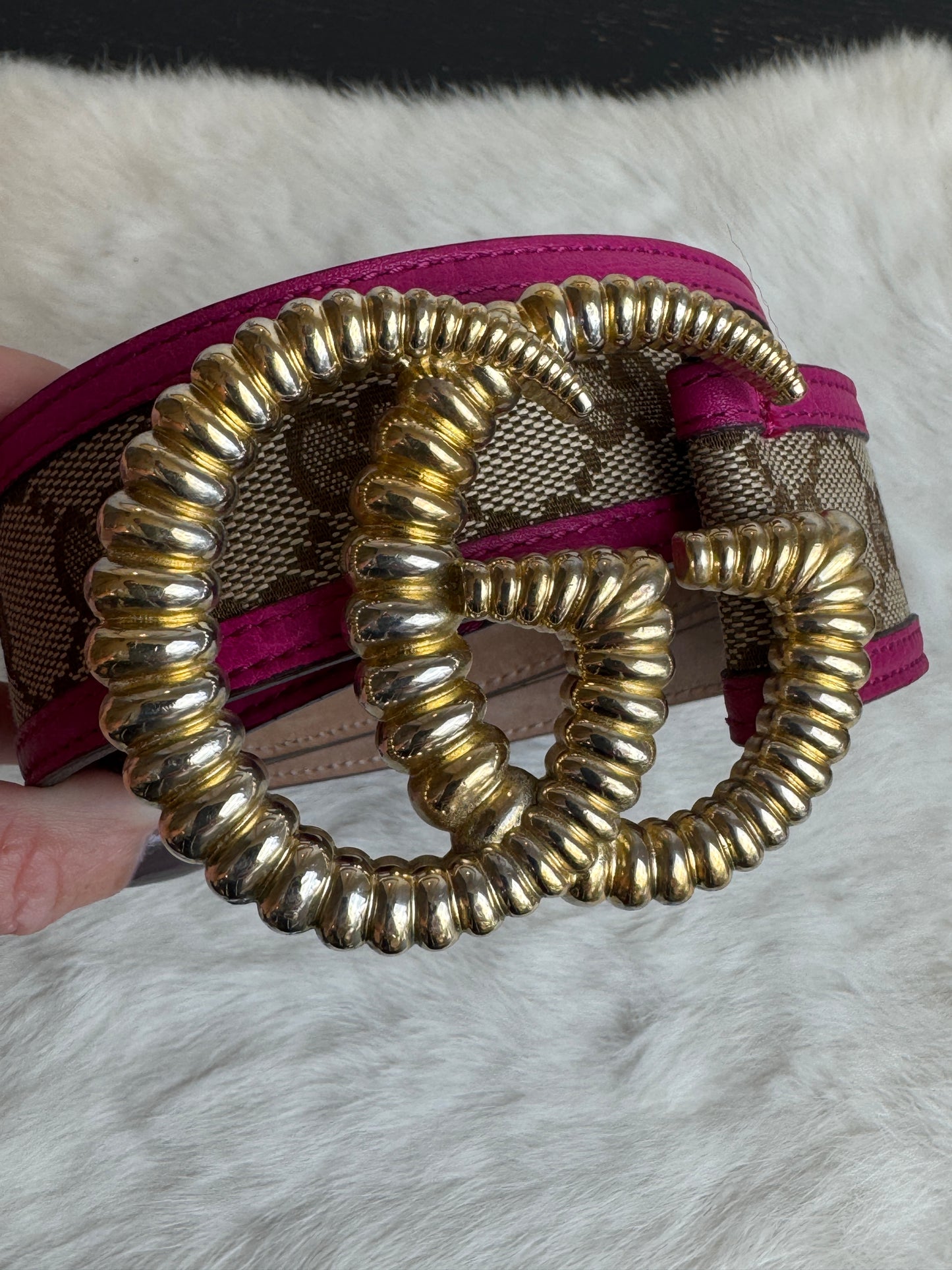 Gucci Interlocking GG Canvas Belt Size 80/32