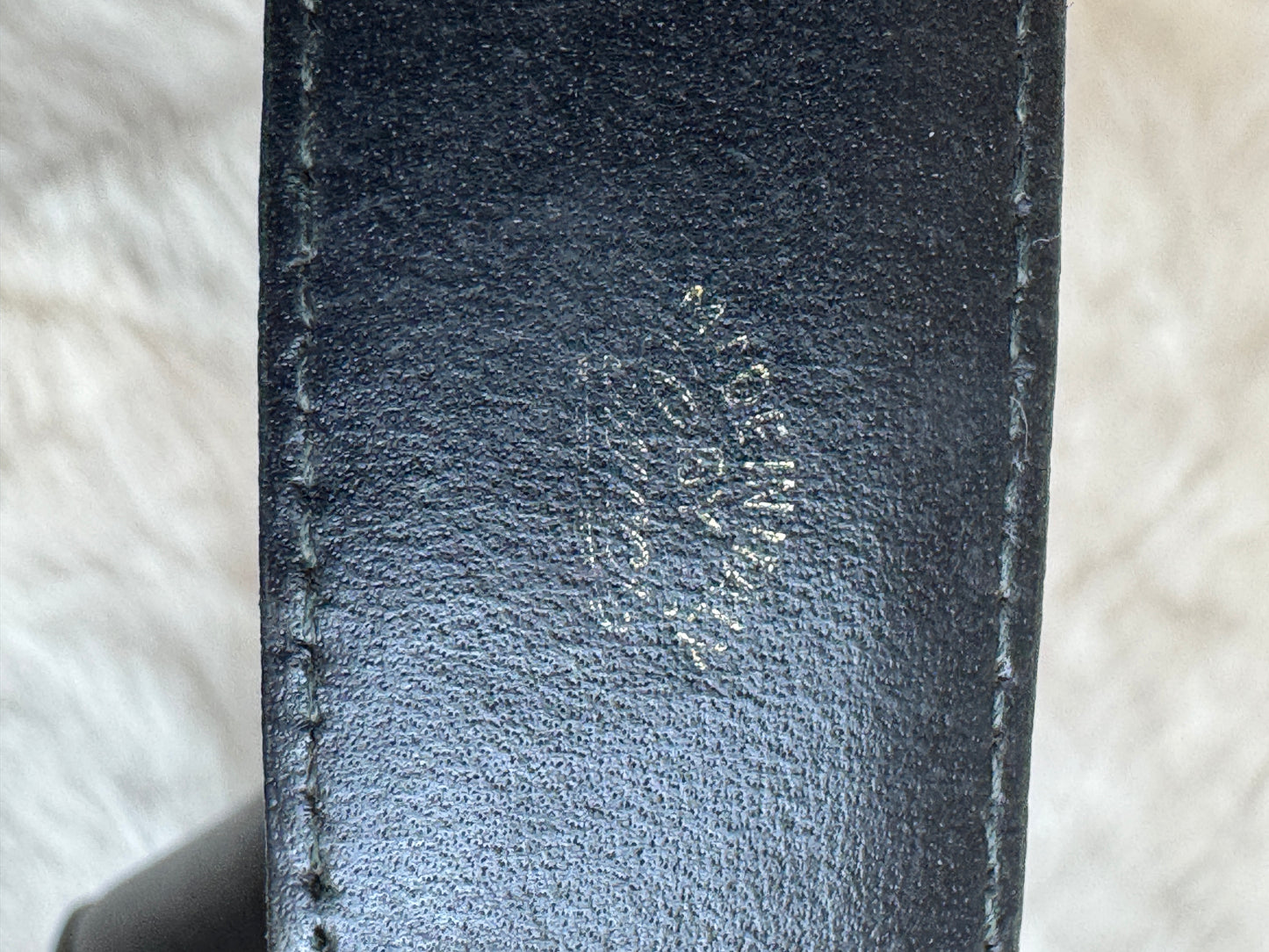 Gucci Vintage Black Leather 1 1/8" Belt Gold GG