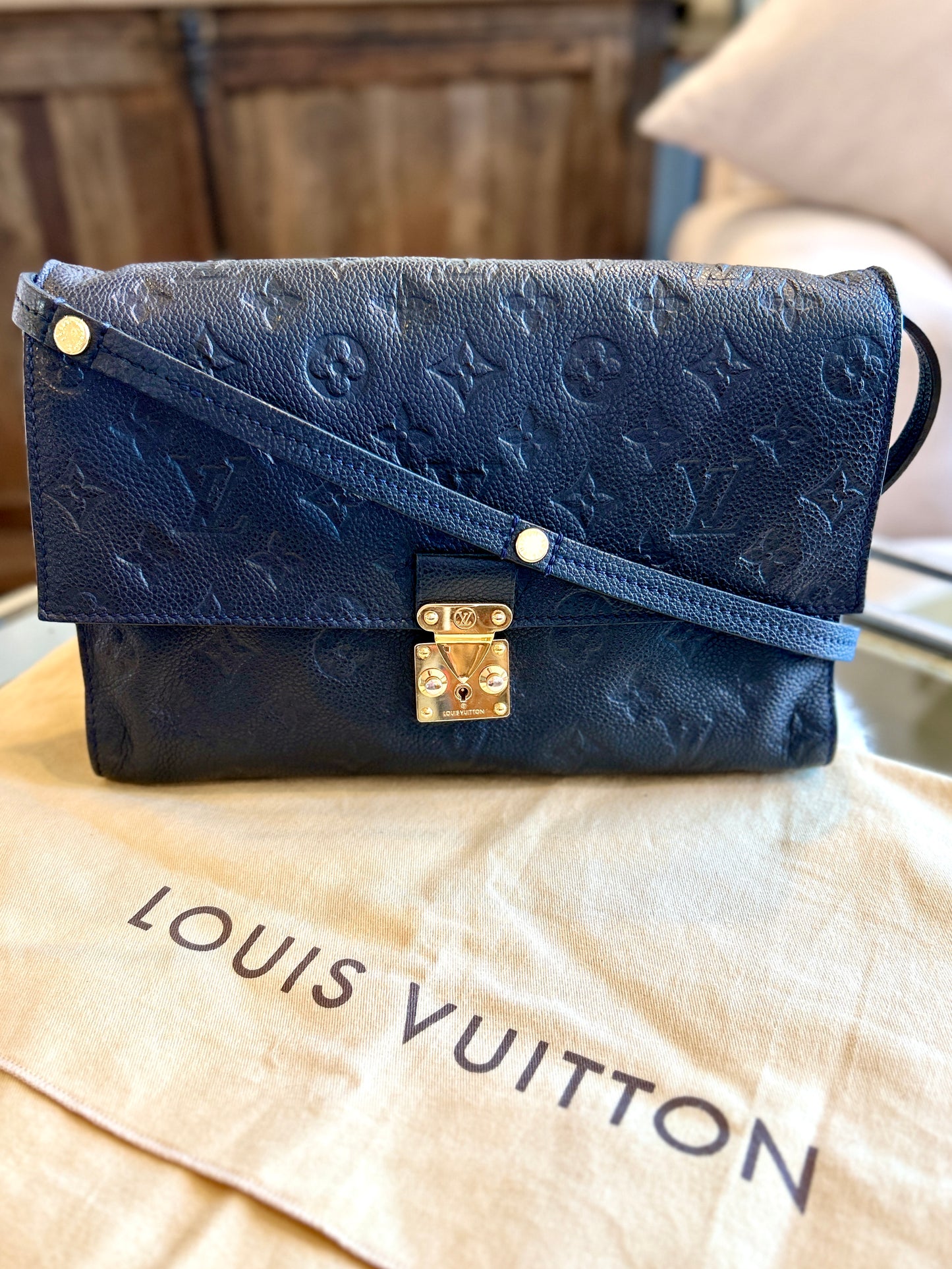 Louis Vuitton Celeste Empreinte Monogram Leather Metis Bag