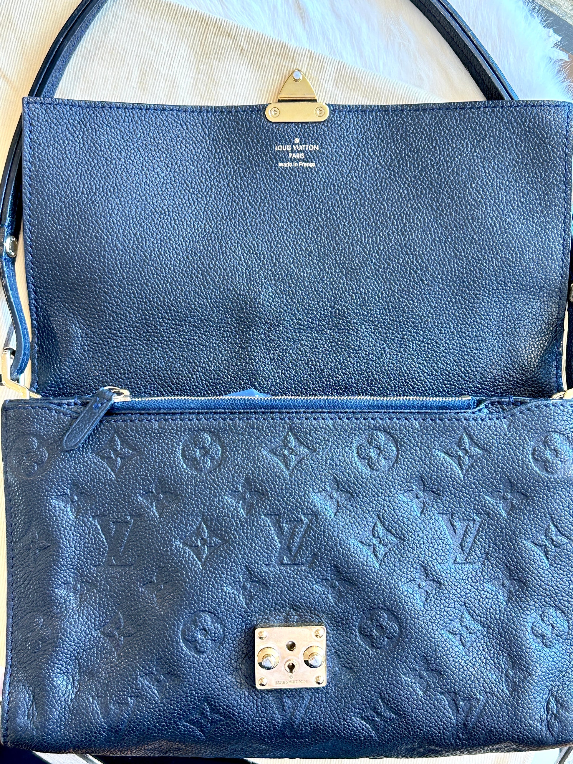 Louis Vuitton Monogram Empreinte Fascinante Blue Dark Shoulder Bag