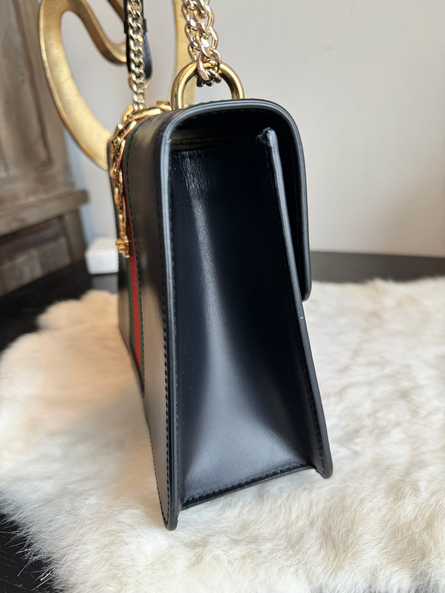 GUCCI Sylvie Small Black 2-Way Handbag