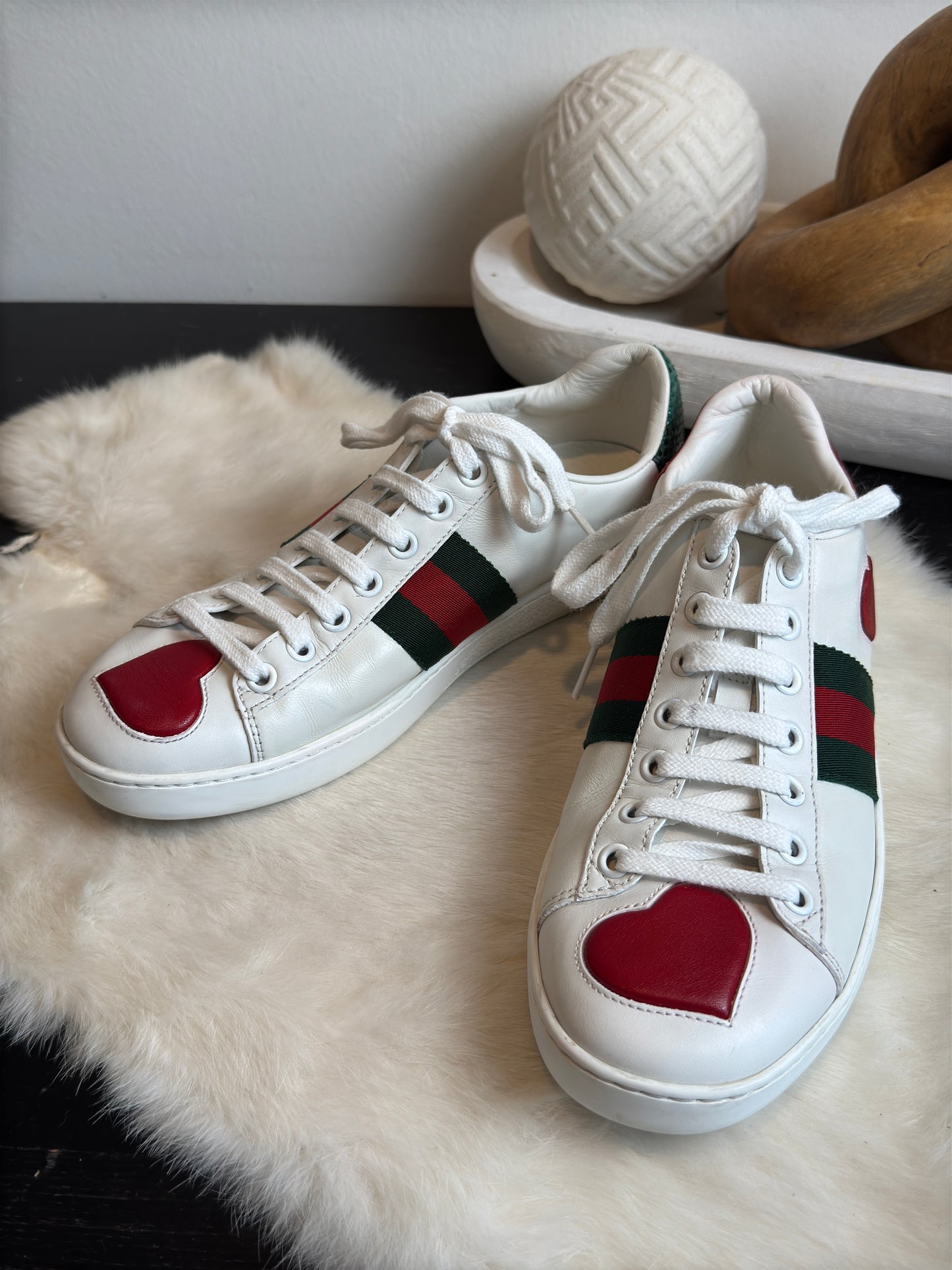 Gucci Ace Hearts Sneakers Size 35.5EU