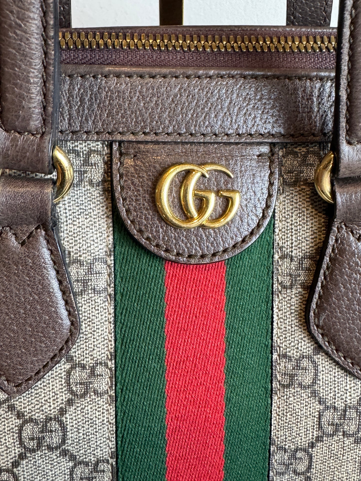 GUCCI Ophidia Supreme Canvas Zip Top Medium 2-Way Tote