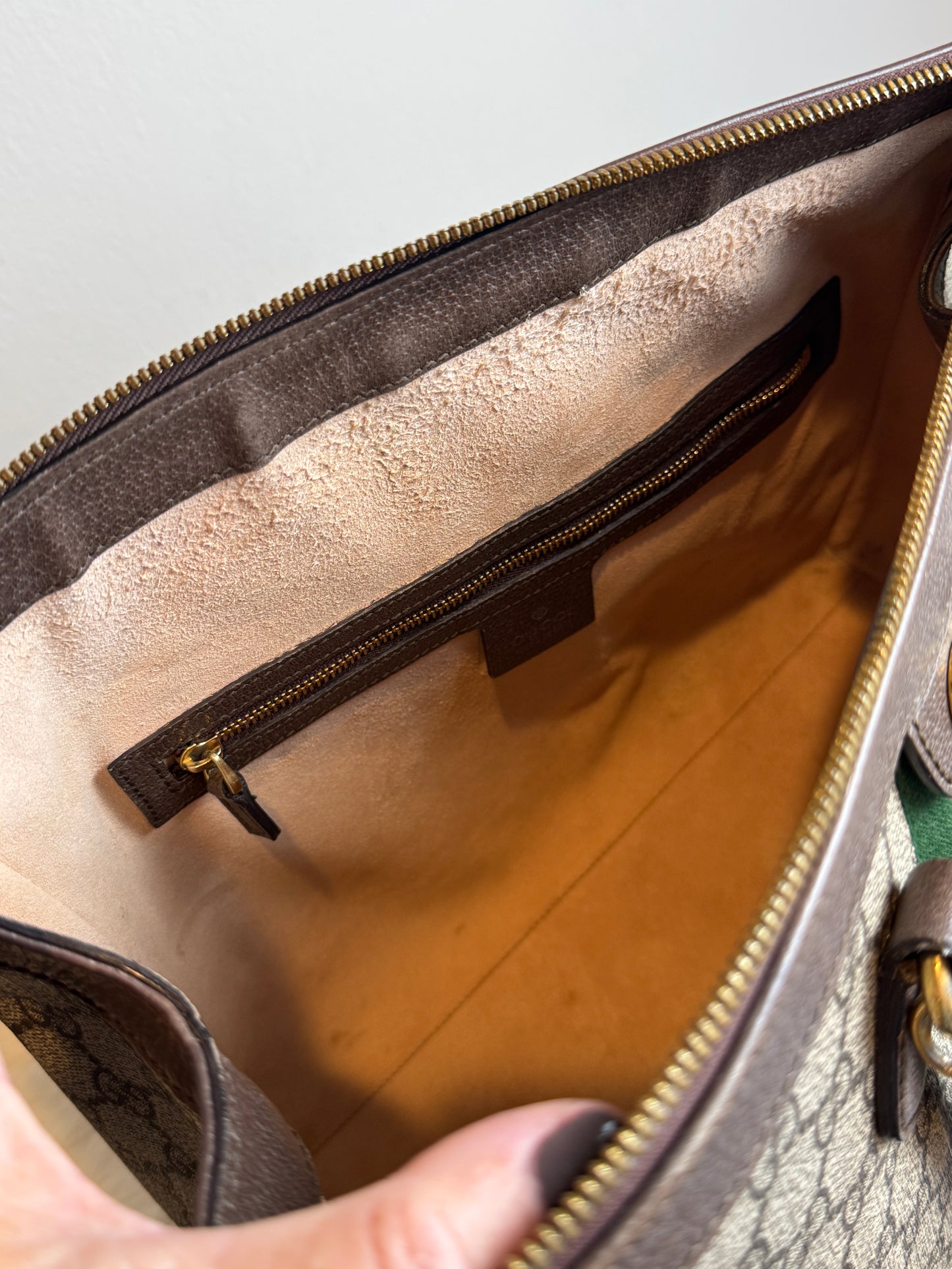 GUCCI Ophidia Supreme Canvas Zip Top Medium 2-Way Tote