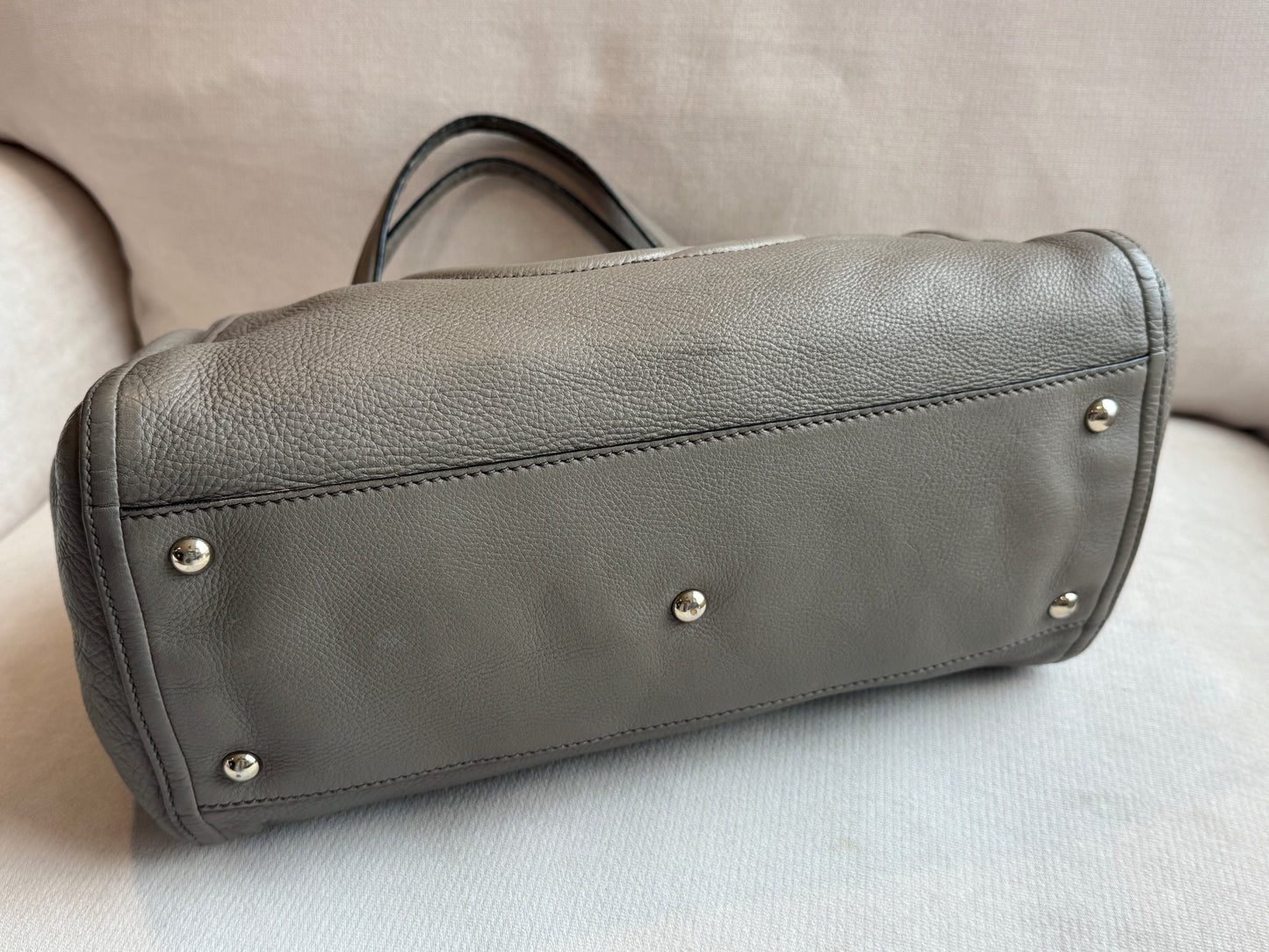 Gucci Gray Pebbled Calfskin Medium Soho Tassel Bag