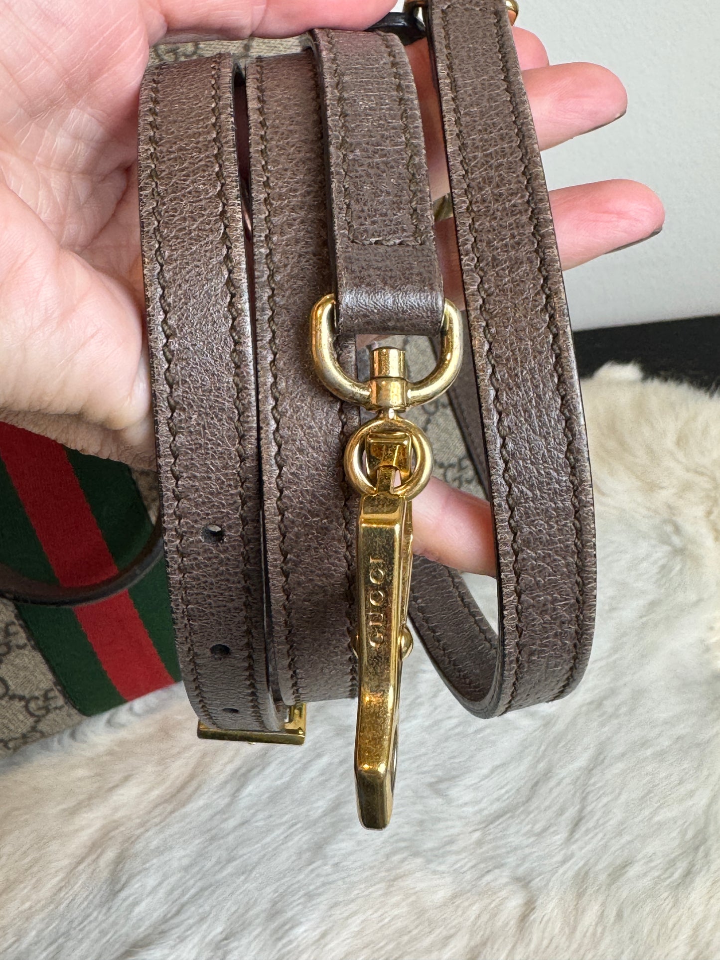 GUCCI Ophidia Supreme Canvas Zip Top Medium 2-Way Tote