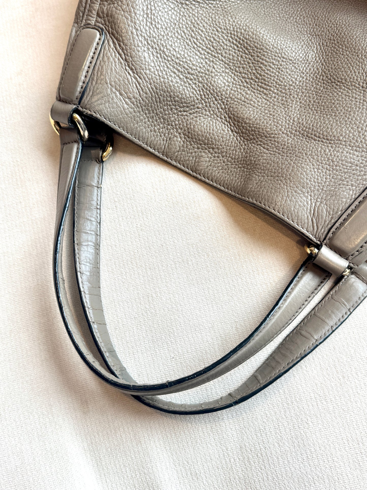 Gucci Gray Pebbled Calfskin Medium Soho Tassel Bag