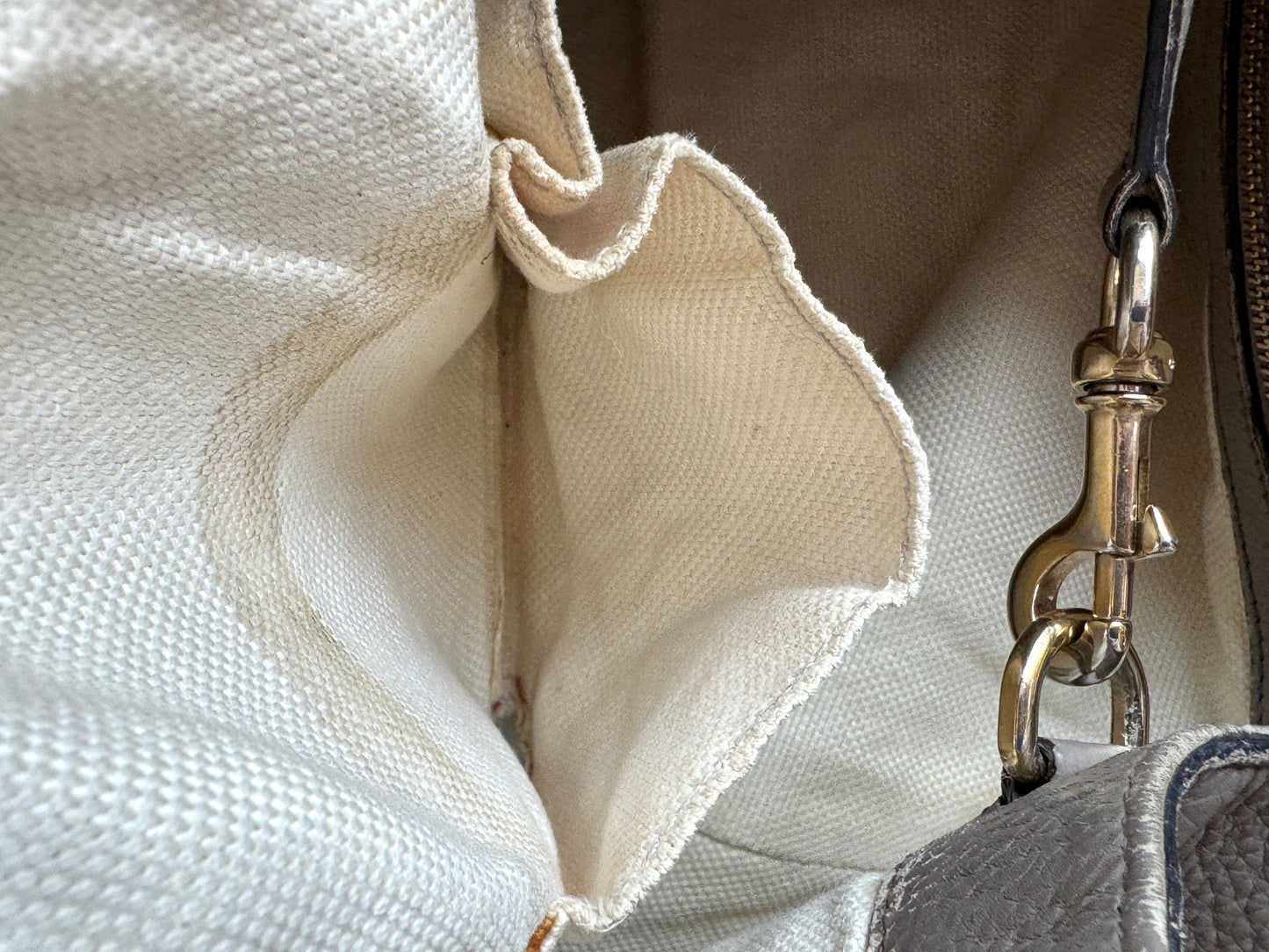 Gucci Gray Pebbled Calfskin Medium Soho Tassel Bag