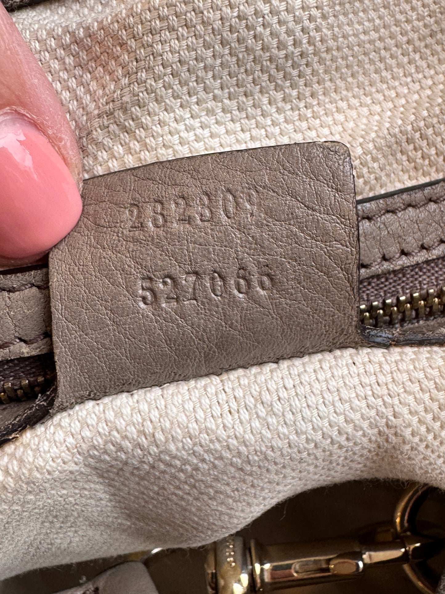 Gucci Gray Pebbled Calfskin Medium Soho Tassel Bag