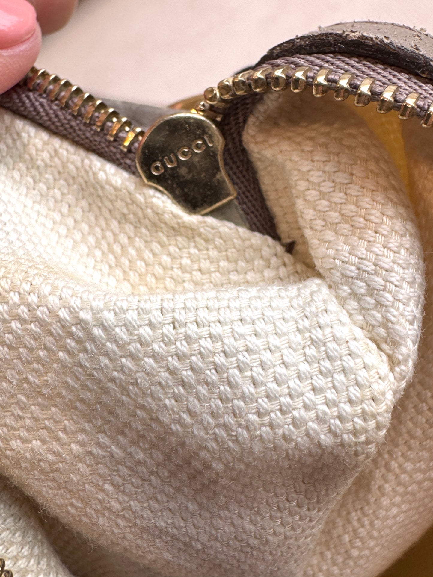 Gucci Gray Pebbled Calfskin Medium Soho Tassel Bag
