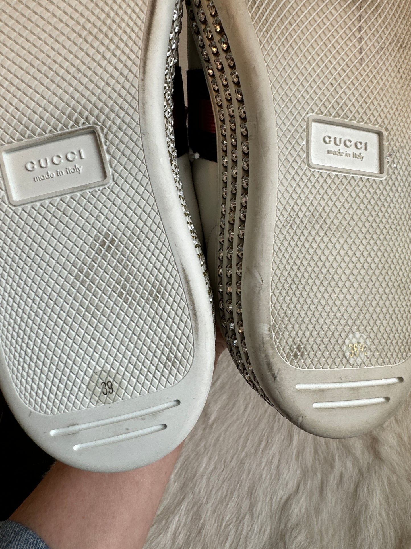 GUCCI Ace Rhinestone Platform Sneakers Women's 39EU