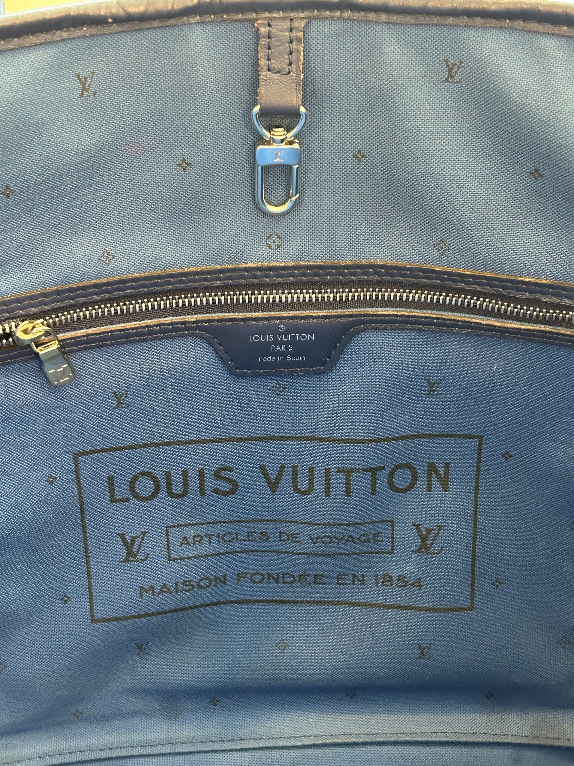 Louis Vuitton Neverfull MM Blue Voyage Tote Limited Edition in