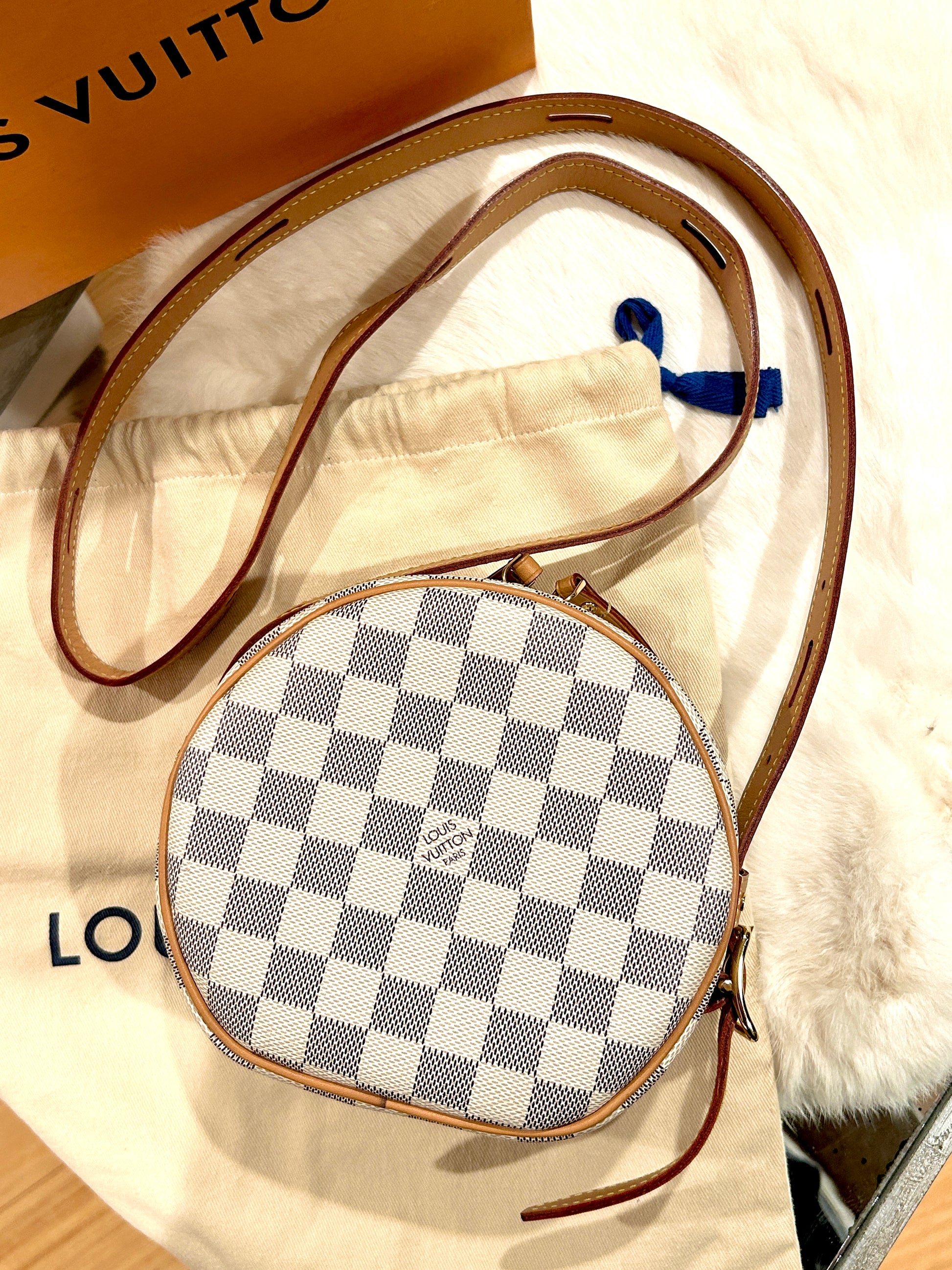 Louis Vuitton Damier Azur Boite Chapeau Souple PM Shoulder Bag, Louis  Vuitton Handbags