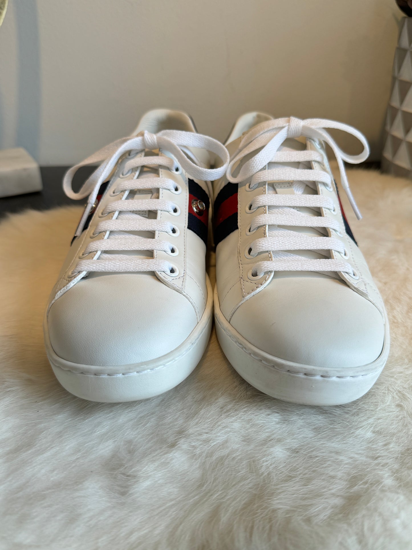 Gucci Ace Navy/Red Web Sneakers 36.5EU