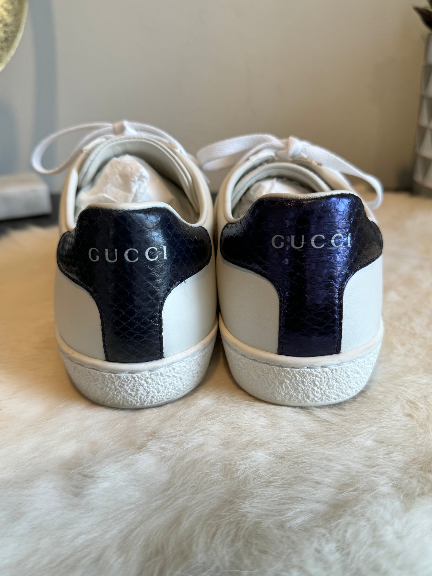 Gucci Ace Navy/Red Web Sneakers 36.5EU