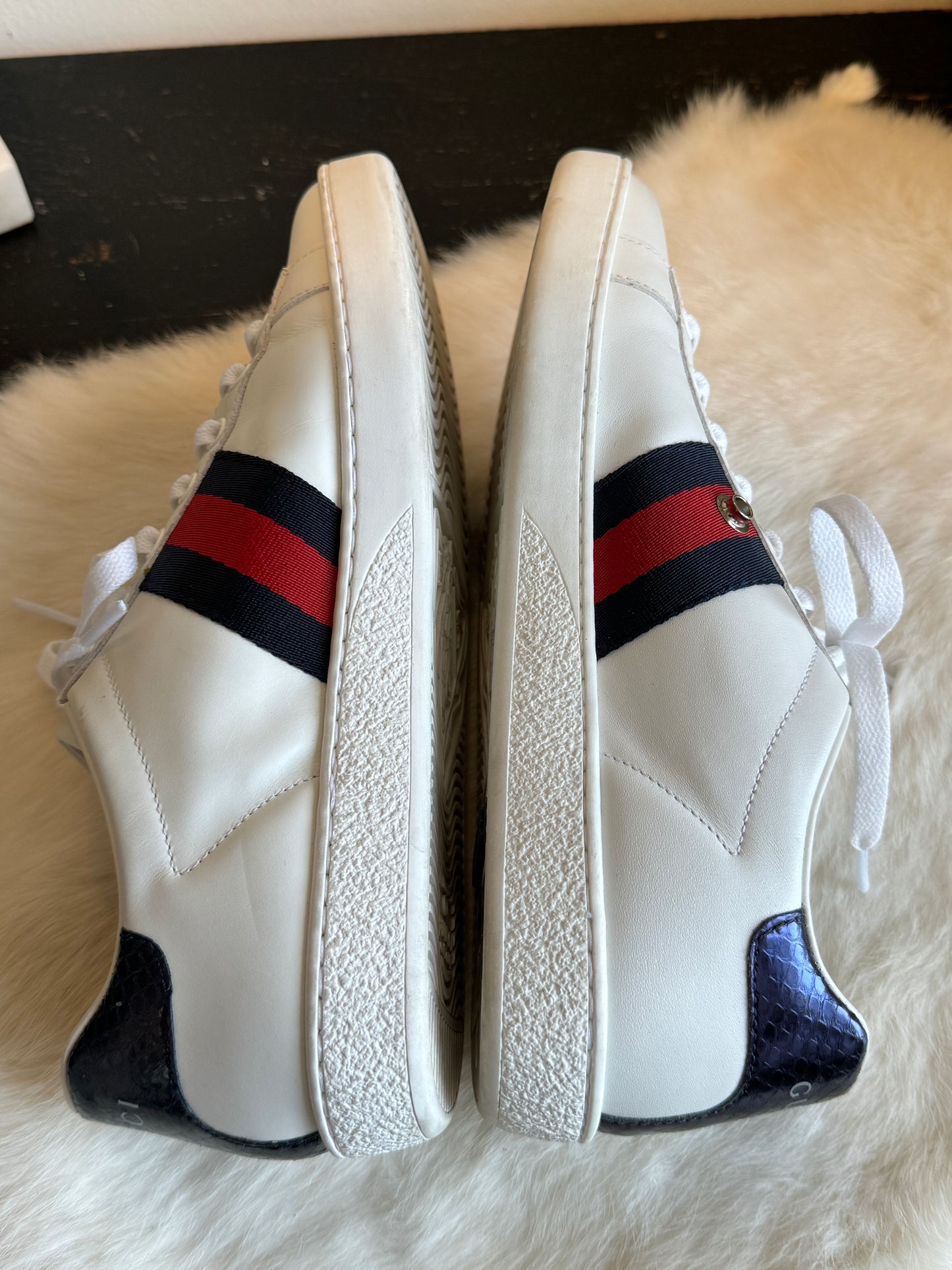 Gucci Ace Navy/Red Web Sneakers 36.5EU